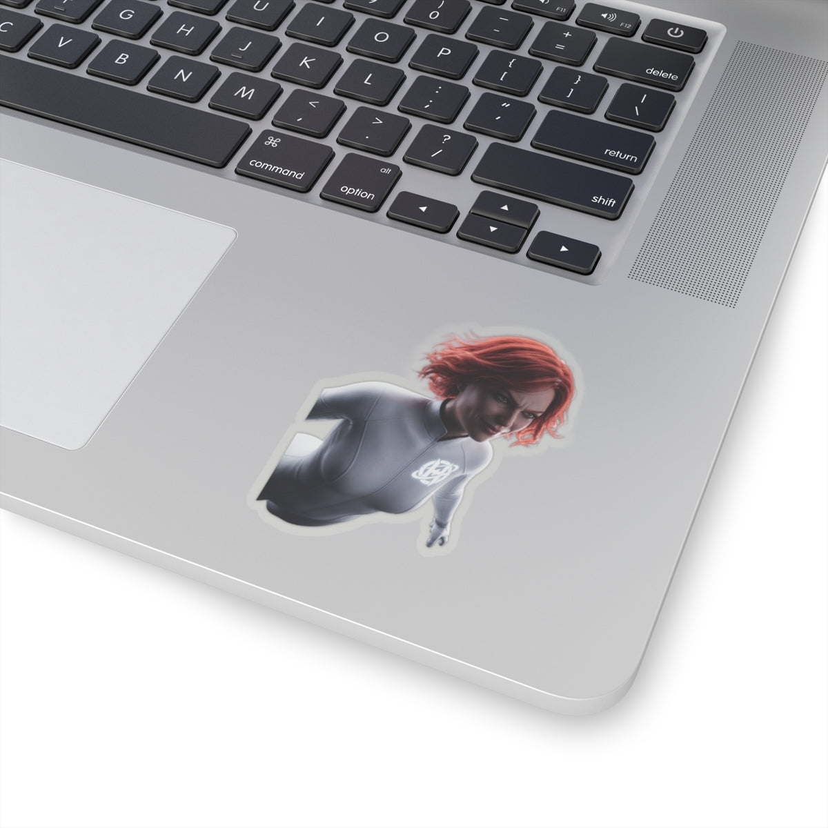 Red-Haired Hero Kiss-Cut Sticker — Action Pose Laptop Decal