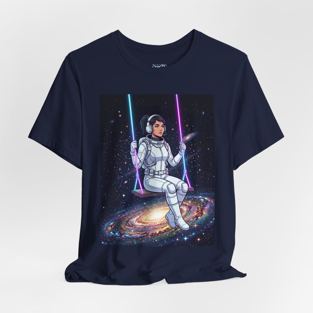 Astronaut on Galaxy Swing T‑Shirt