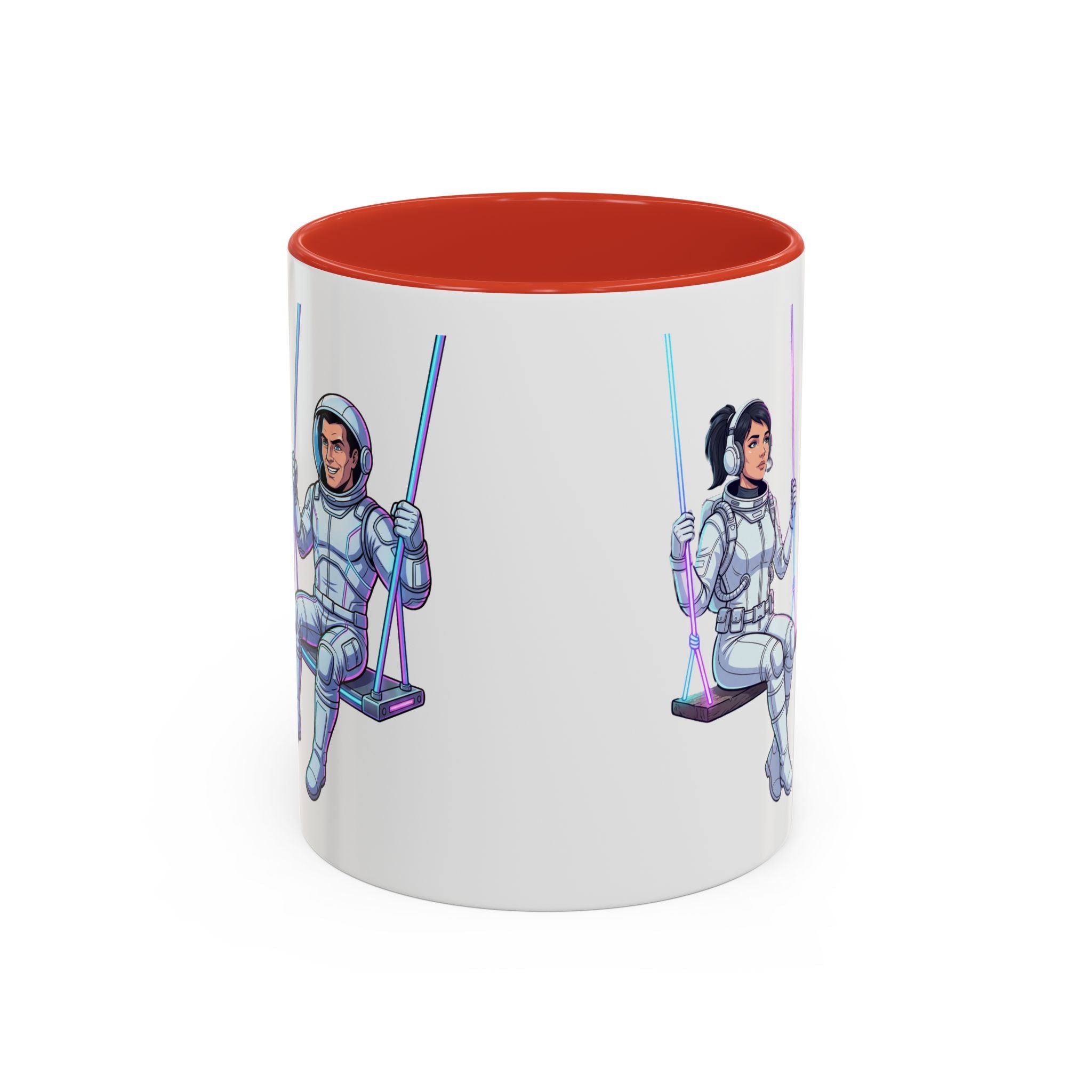 "Galactic Soulmates: Matching Astronaut Couple Mug Set"