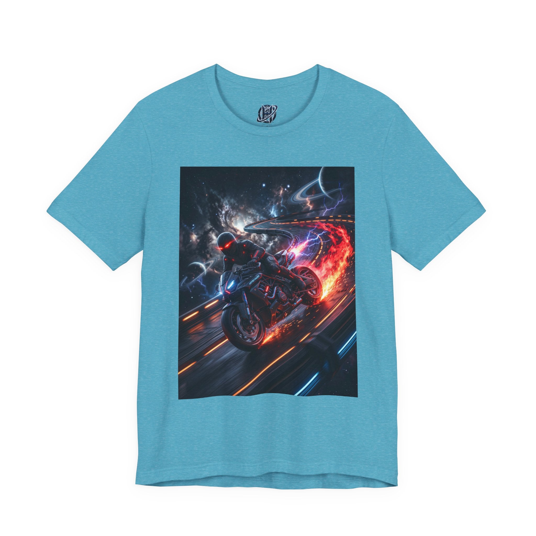 "Nitro-Void: Galactic Cyber-Rider Racing Tee"