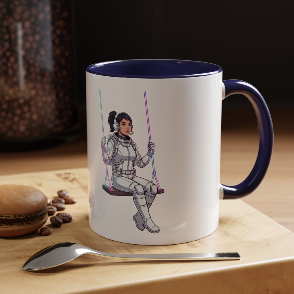 "Galactic Soulmates: Matching Astronaut Couple Mug Set"