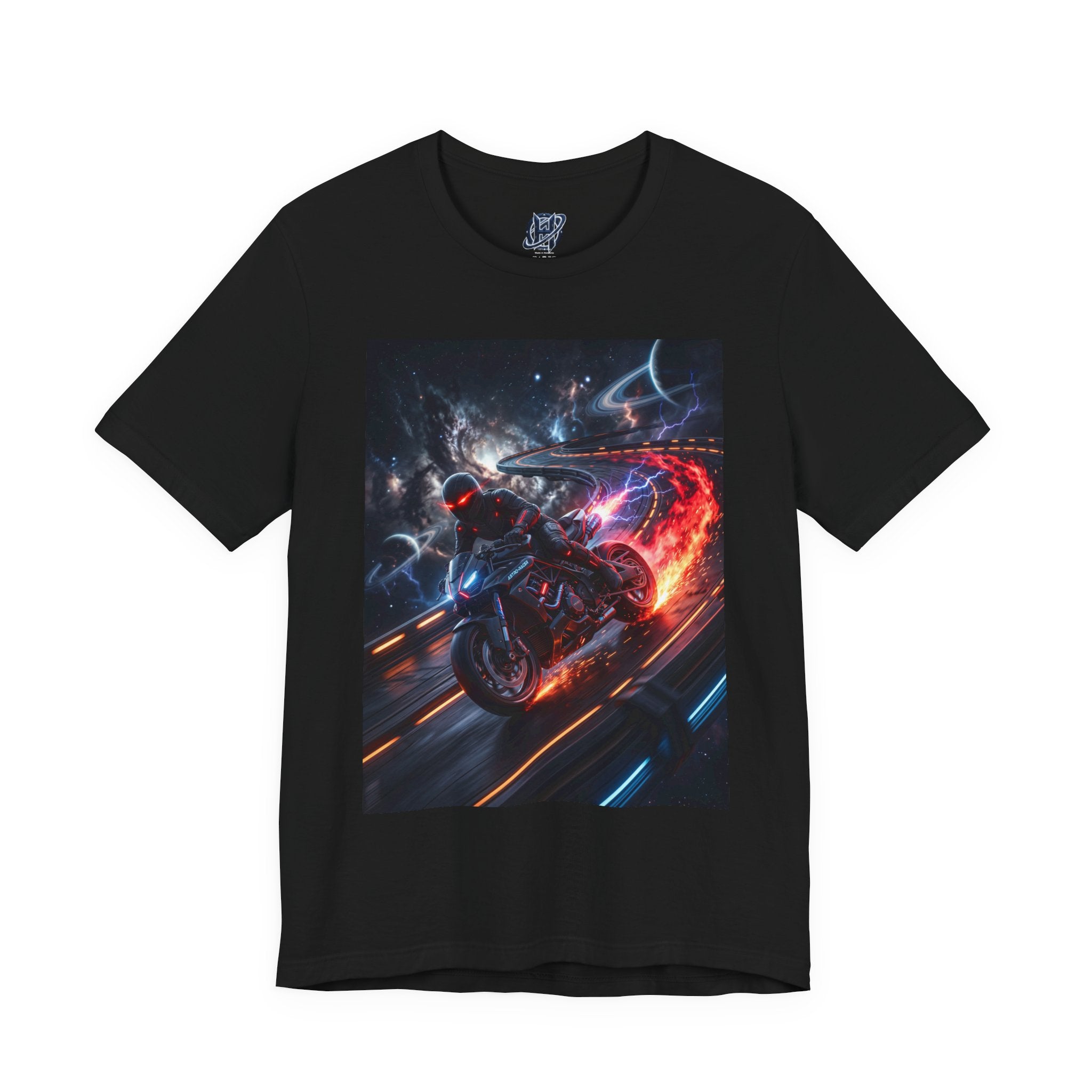 "Nitro-Void: Galactic Cyber-Rider Racing Tee"