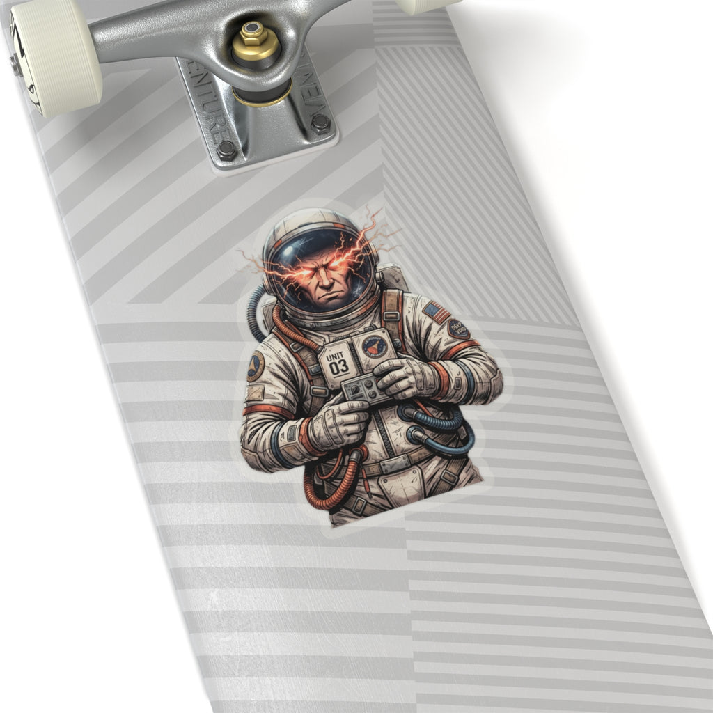 "Hyper-Charge: Red Flare Astronaut Gaming Sticker"