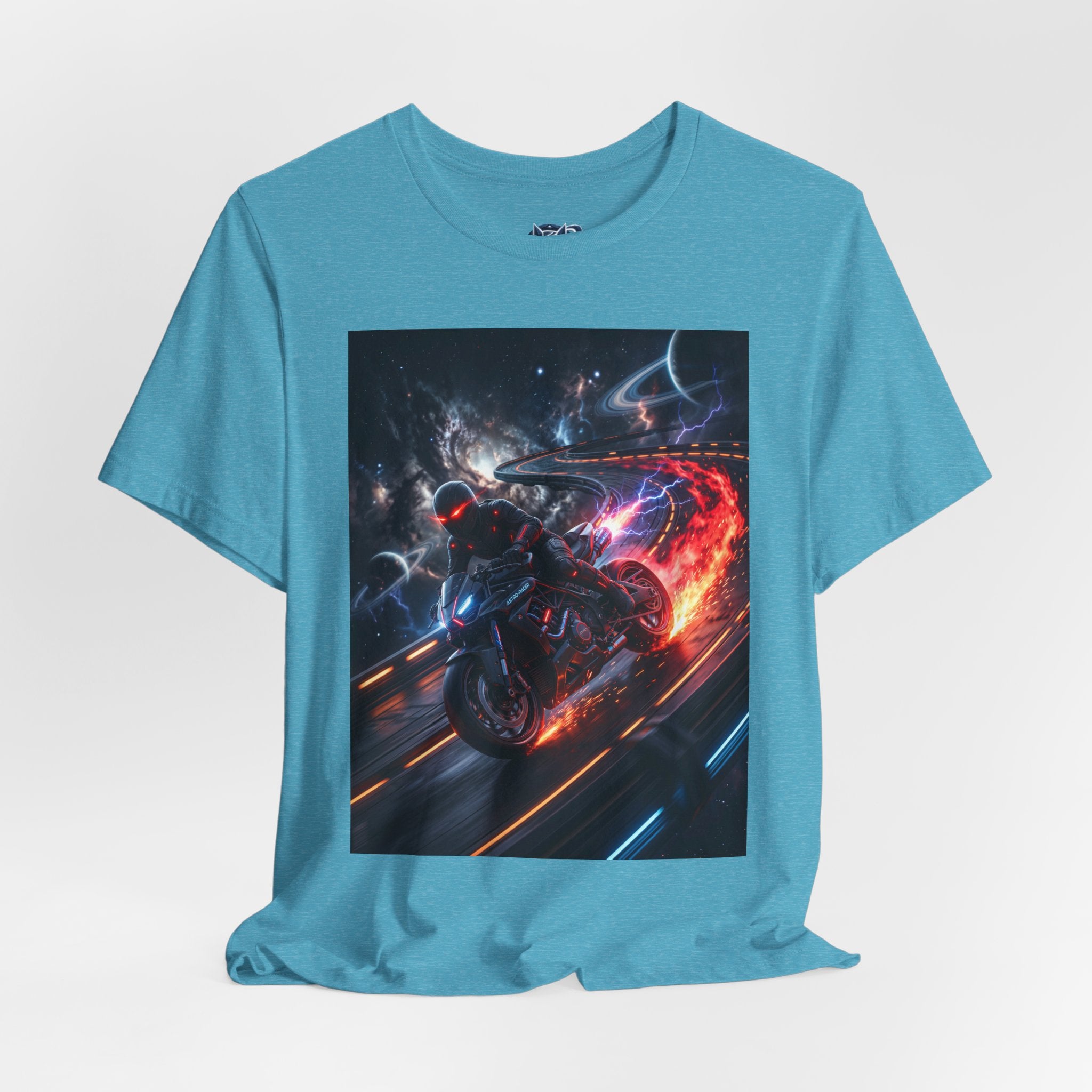 "Nitro-Void: Galactic Cyber-Rider Racing Tee"