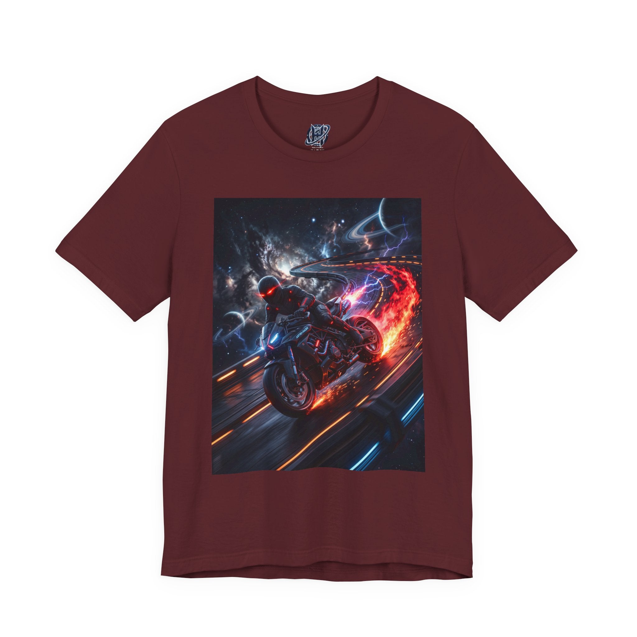 "Nitro-Void: Galactic Cyber-Rider Racing Tee"