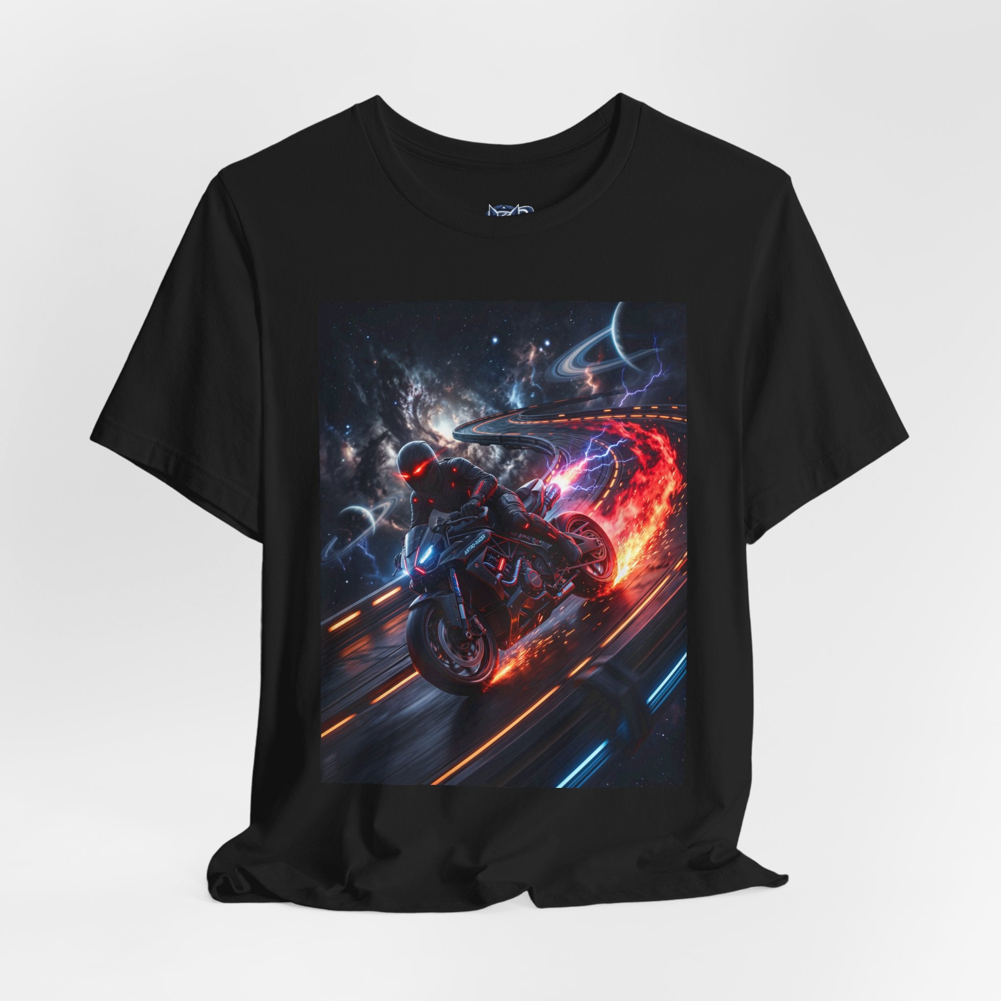 "Nitro-Void: Galactic Cyber-Rider Racing Tee"