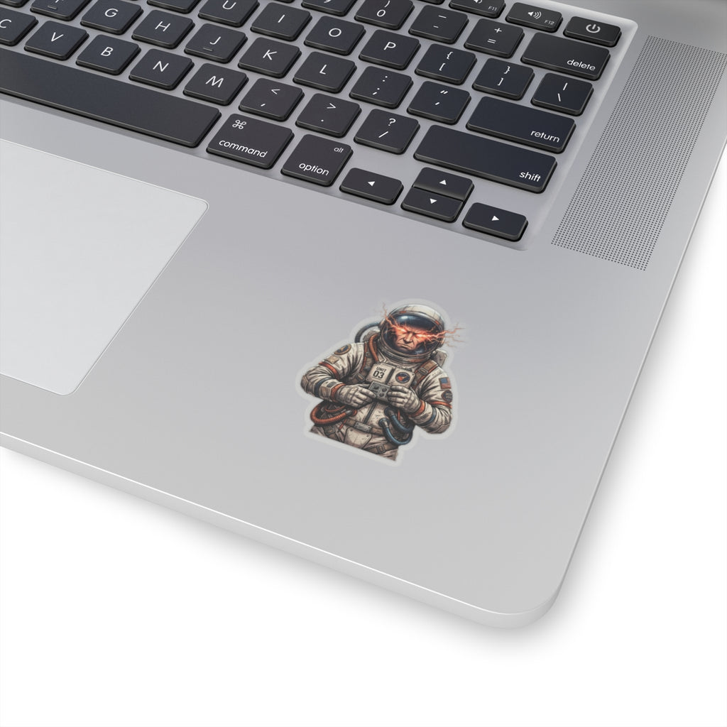 "Hyper-Charge: Red Flare Astronaut Gaming Sticker"