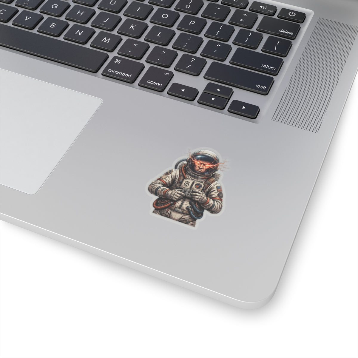 "Hyper-Charge: Red Flare Astronaut Gaming Sticker"