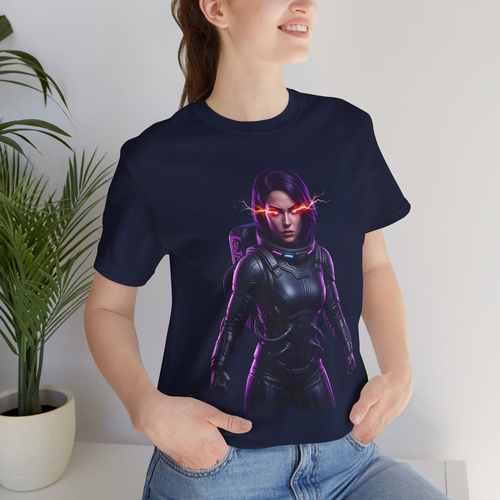 "Hyper-Nova: Red Flare Cyber-Empress Gaming Tee"