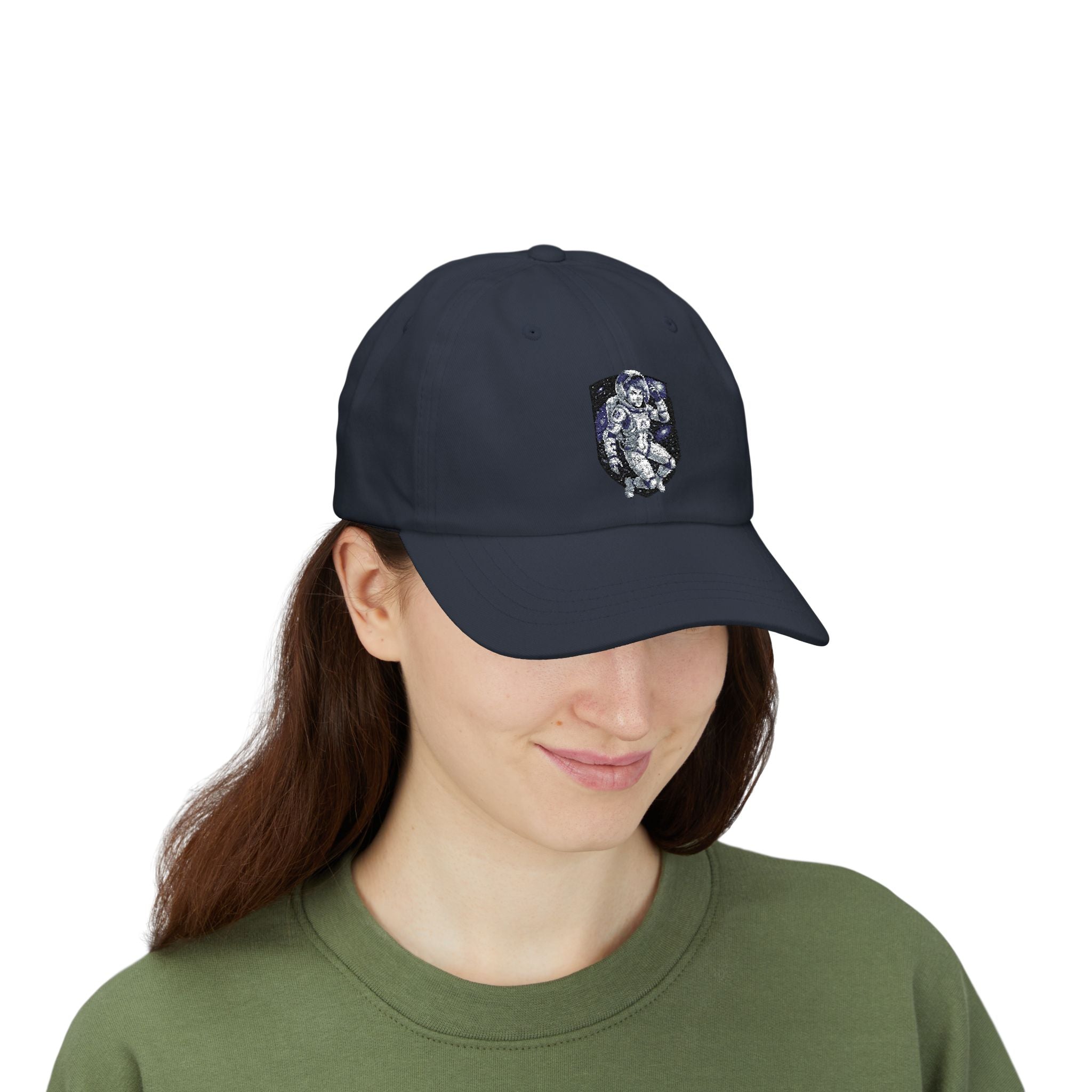 "Celestial Empress: Premium Female Astronaut Embroidered Cap"