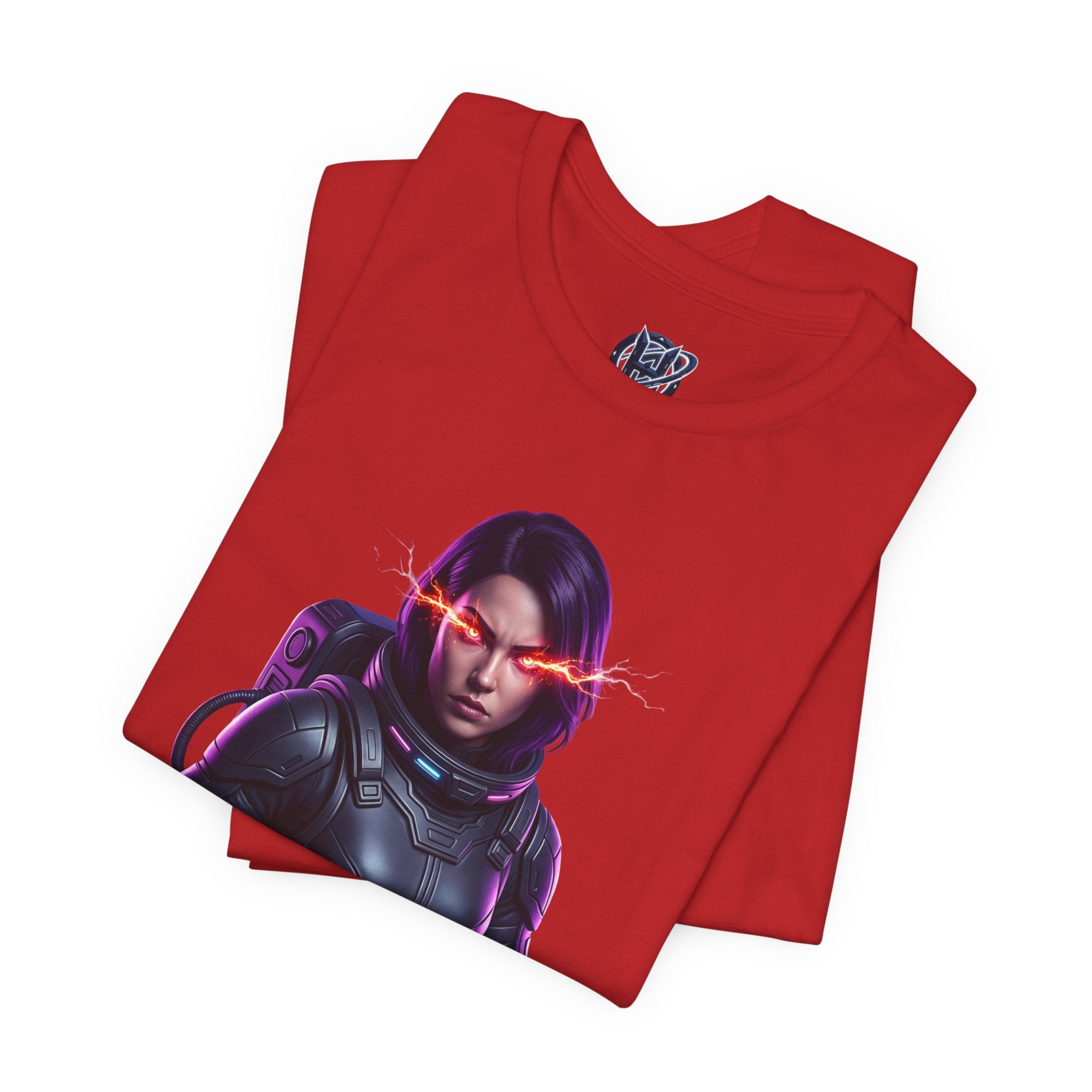 "Hyper-Nova: Red Flare Cyber-Empress Gaming Tee"