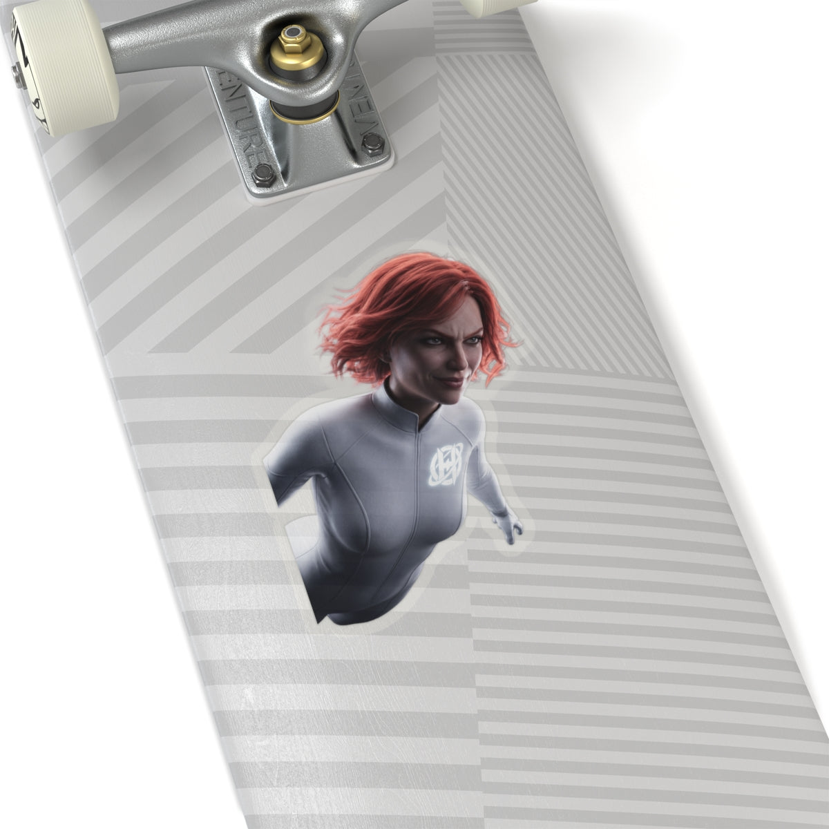 Red-Haired Hero Kiss-Cut Sticker — Action Pose Laptop Decal