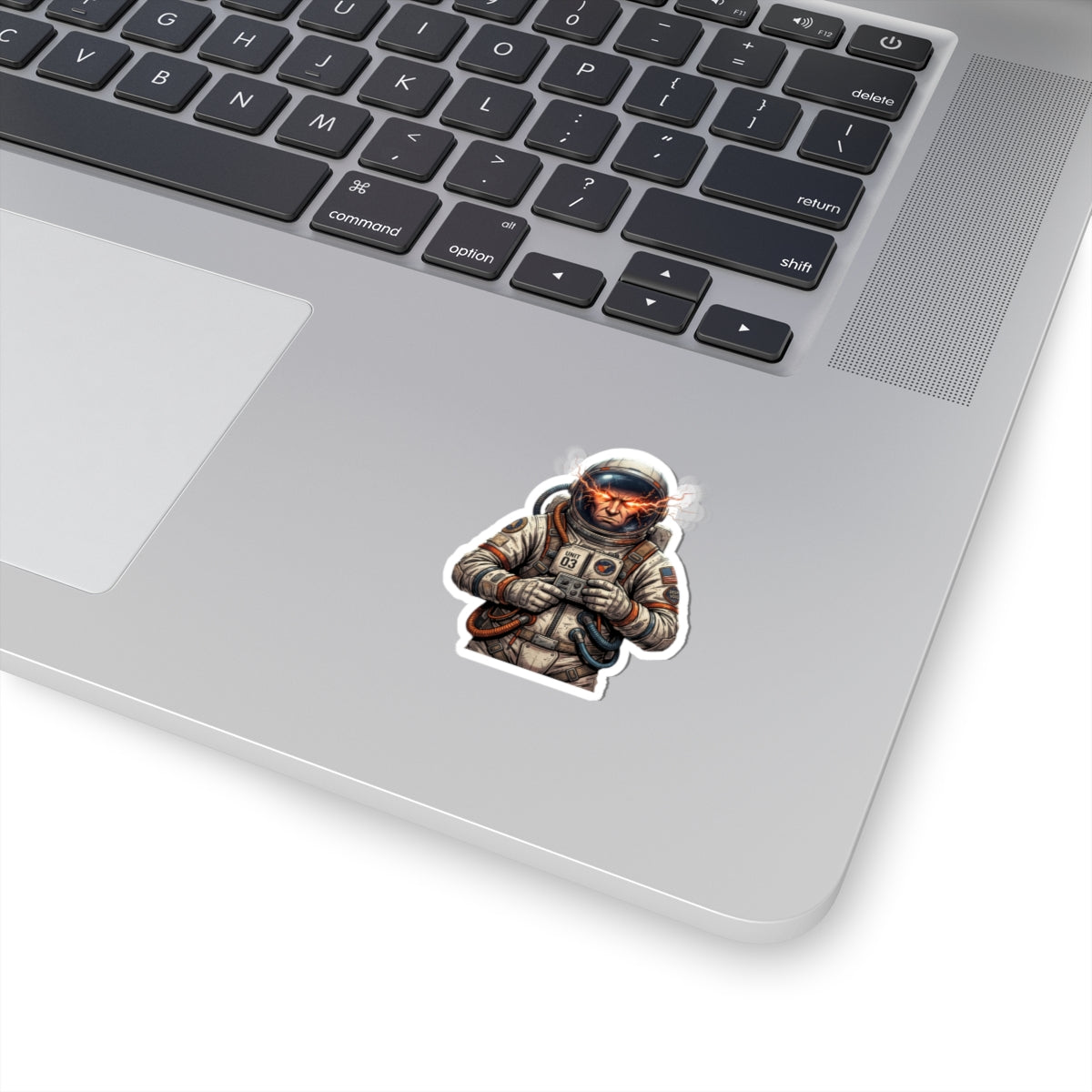 "Hyper-Charge: Red Flare Astronaut Gaming Sticker"