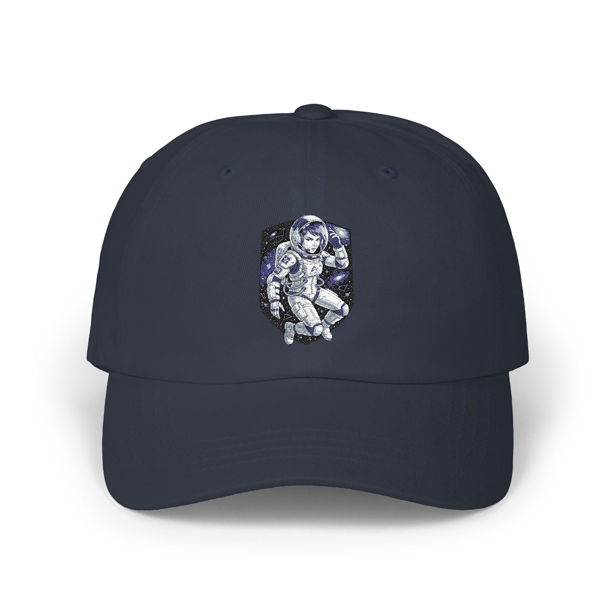 "Celestial Empress: Premium Female Astronaut Embroidered Cap"