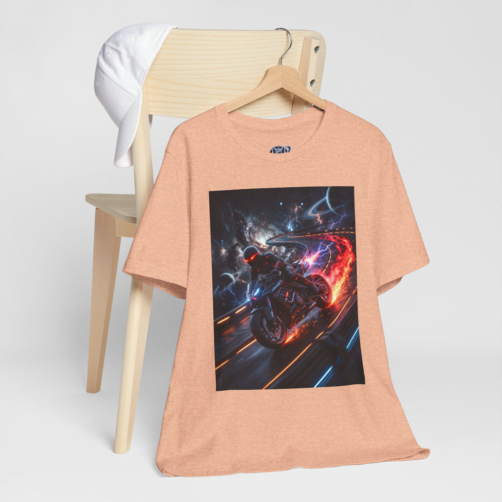 "Nitro-Void: Galactic Cyber-Rider Racing Tee"