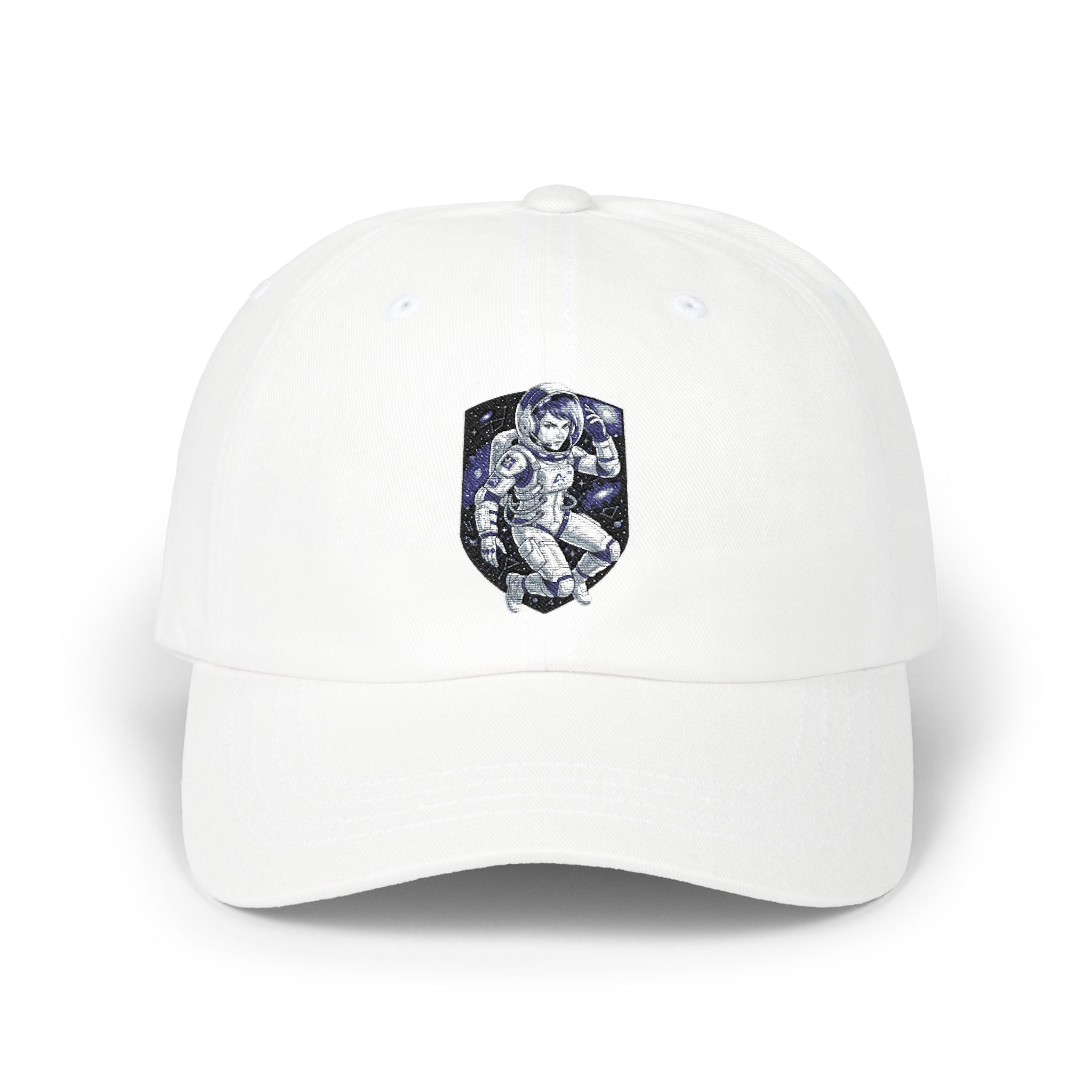 "Celestial Empress: Premium Female Astronaut Embroidered Cap"