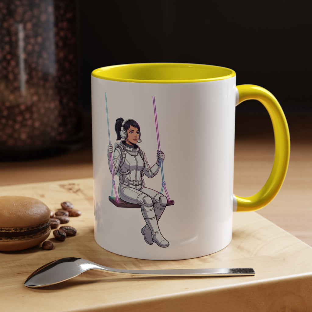 "Galactic Soulmates: Matching Astronaut Couple Mug Set"