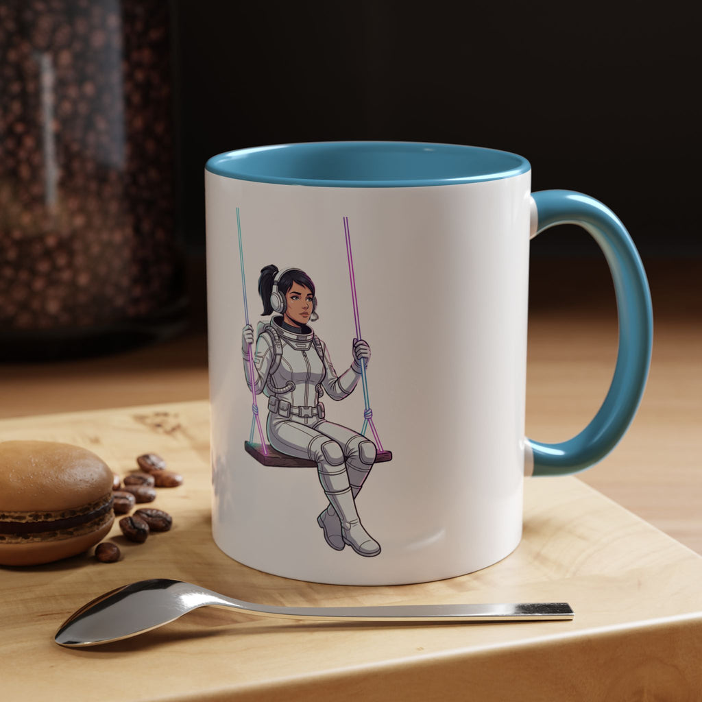"Galactic Soulmates: Matching Astronaut Couple Mug Set"
