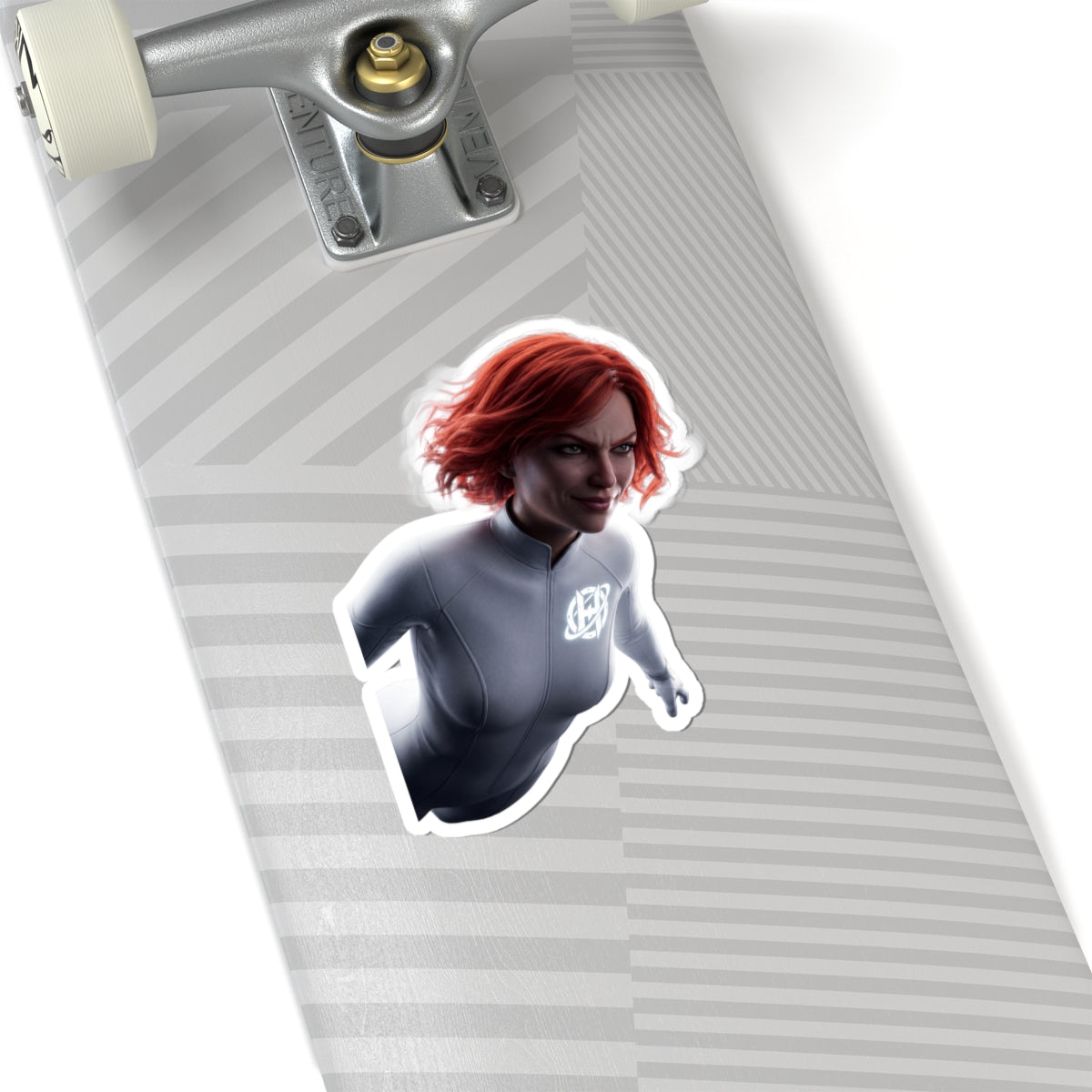 Red-Haired Hero Kiss-Cut Sticker — Action Pose Laptop Decal