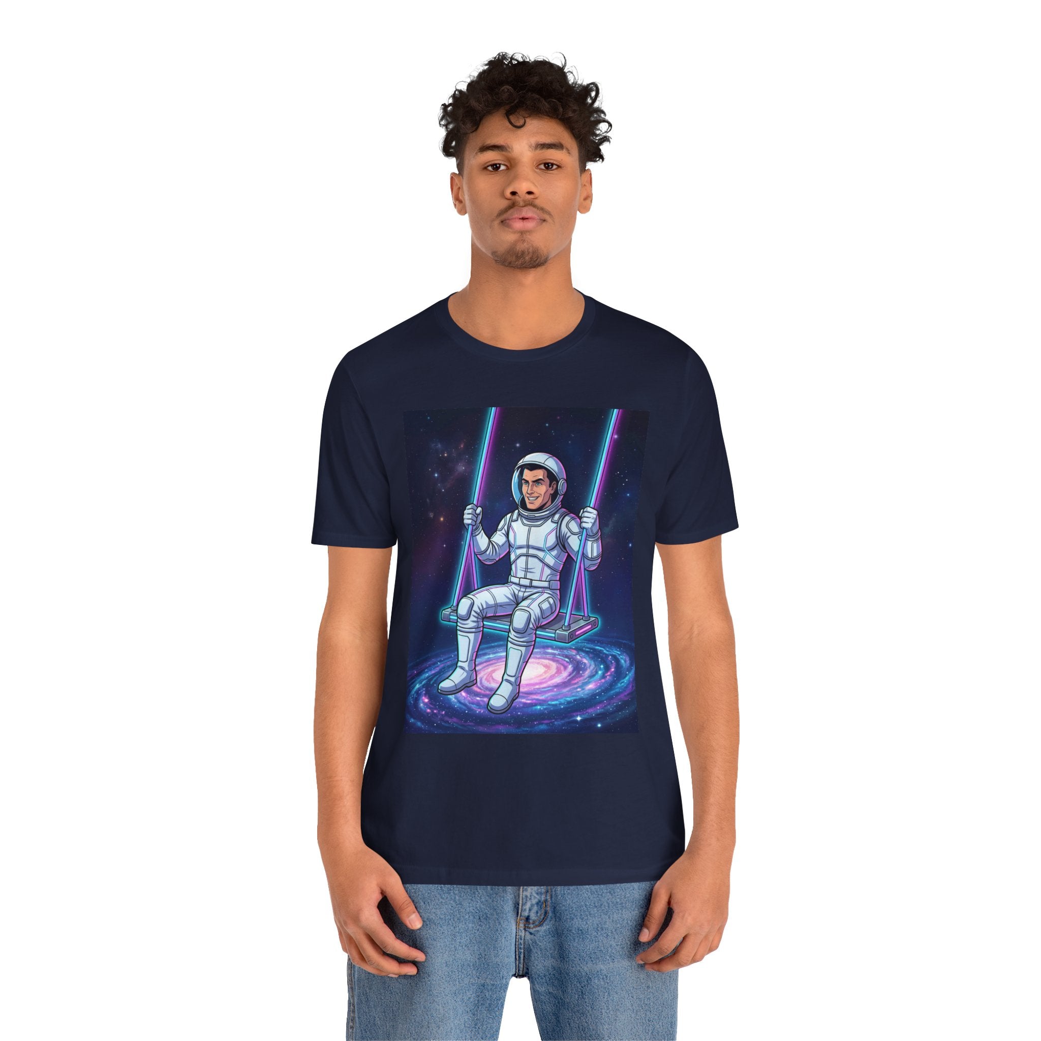 Astronaut Swing Tee – Retro Space Swinging Graphic T-Shirt