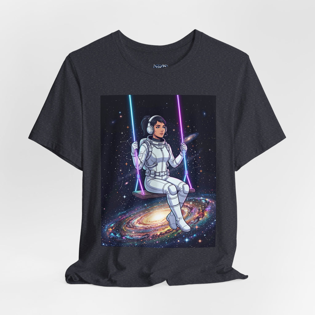 Astronaut on Galaxy Swing T‑Shirt
