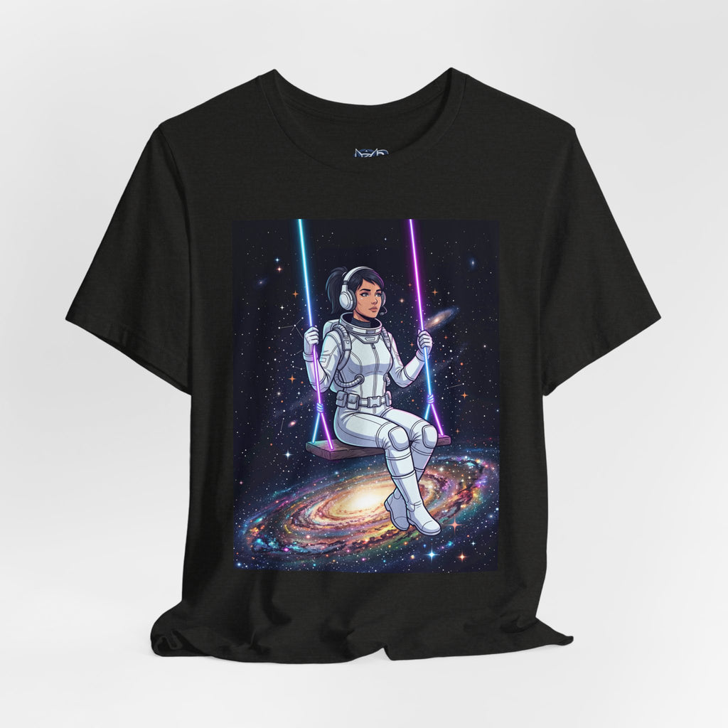 Astronaut on Galaxy Swing T‑Shirt