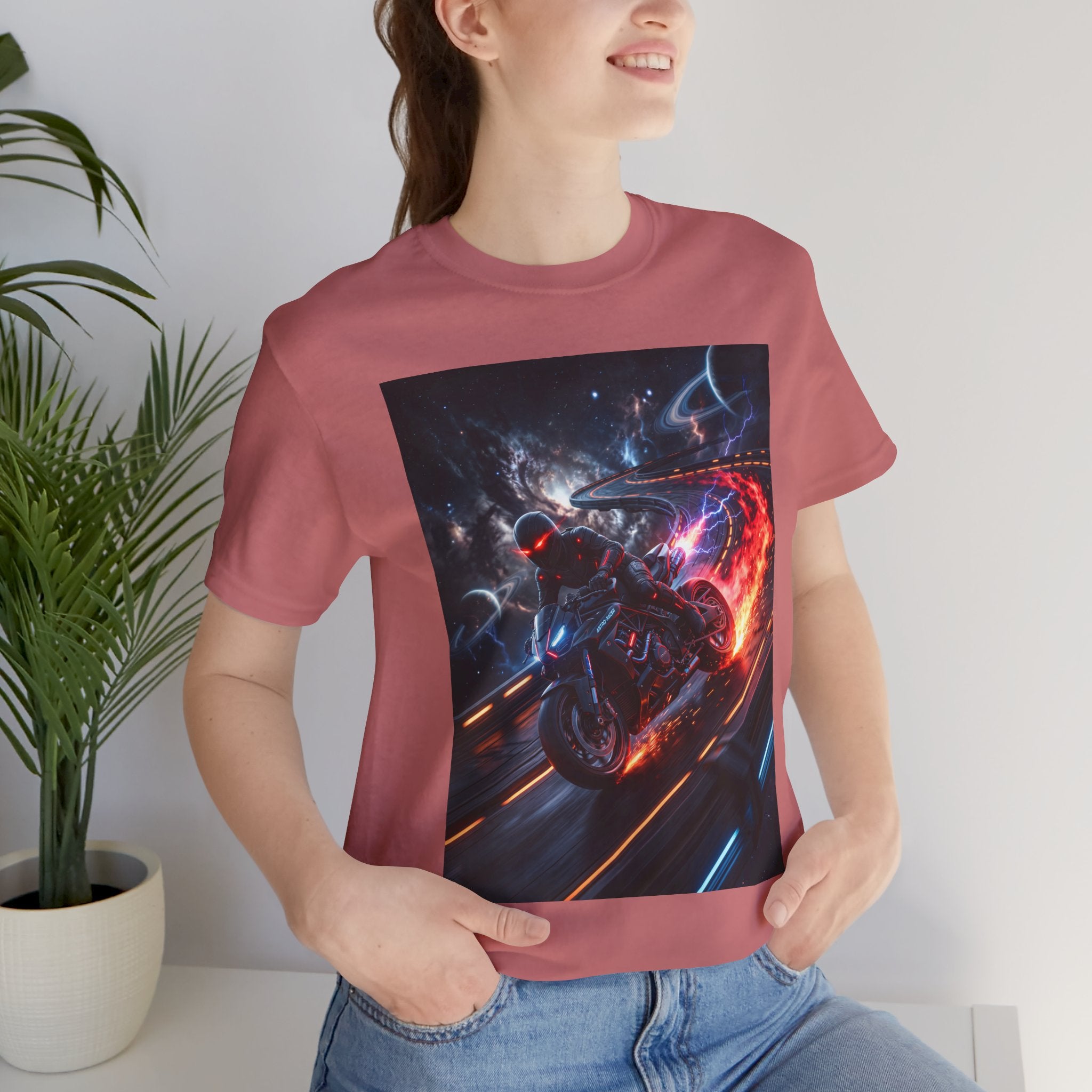 "Nitro-Void: Galactic Cyber-Rider Racing Tee"