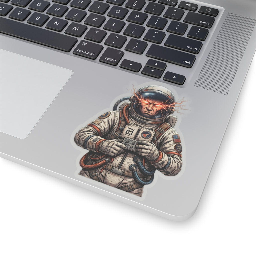 "Hyper-Charge: Red Flare Astronaut Gaming Sticker"