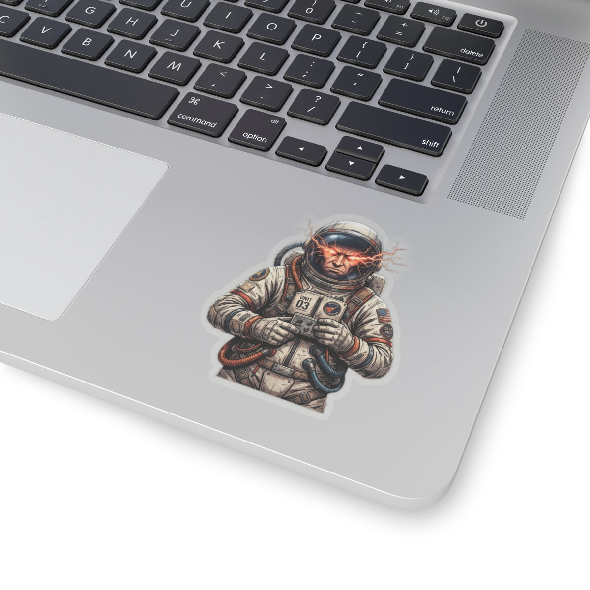 "Hyper-Charge: Red Flare Astronaut Gaming Sticker"
