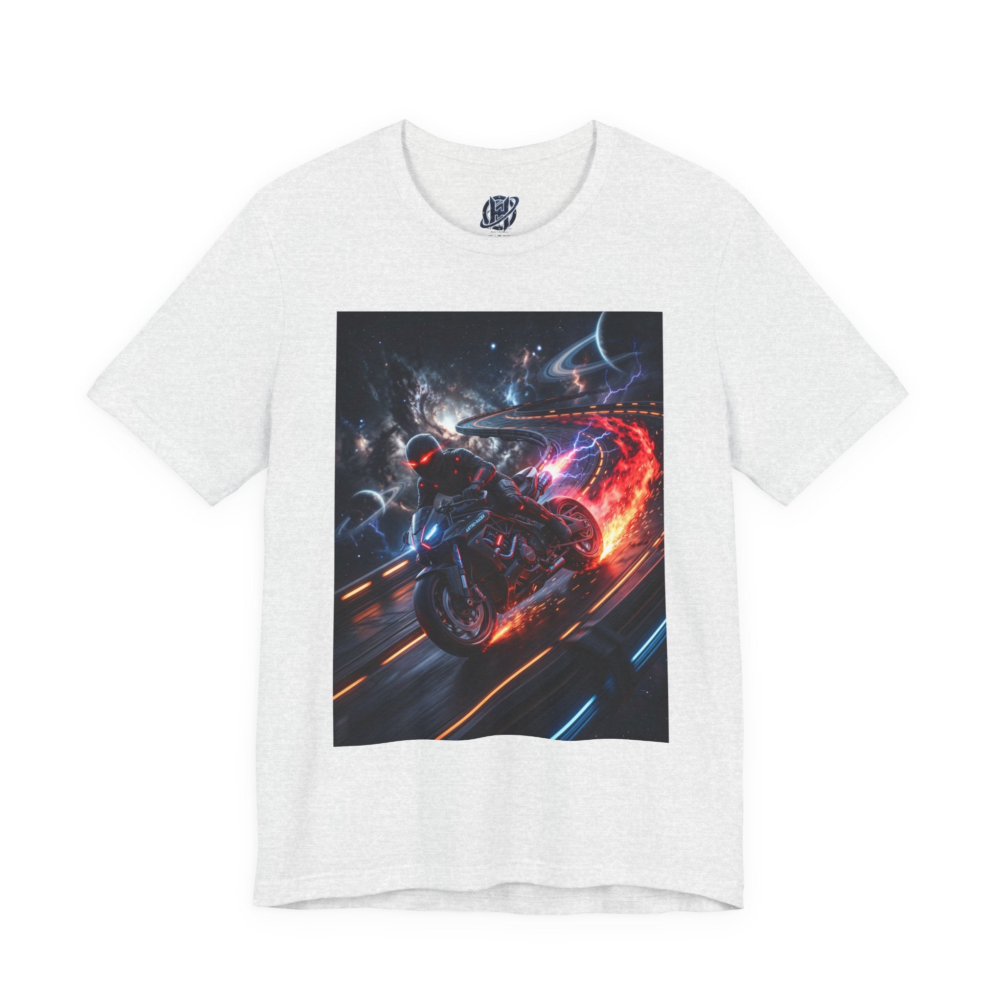 "Nitro-Void: Galactic Cyber-Rider Racing Tee"
