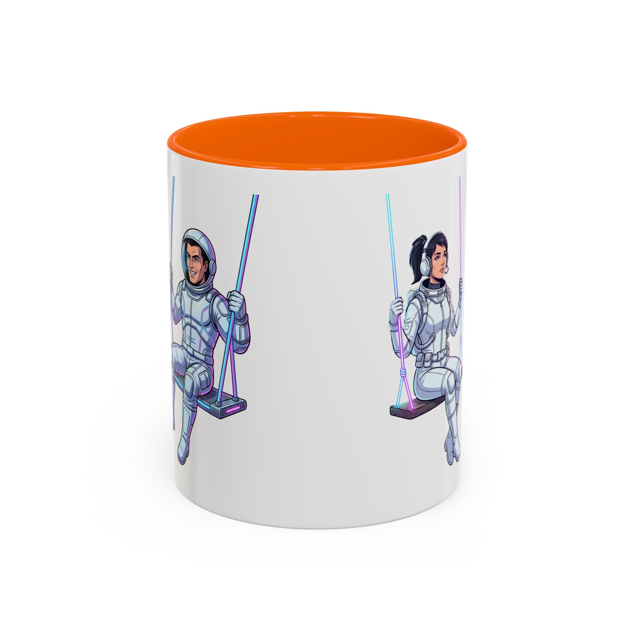 "Galactic Soulmates: Matching Astronaut Couple Mug Set"