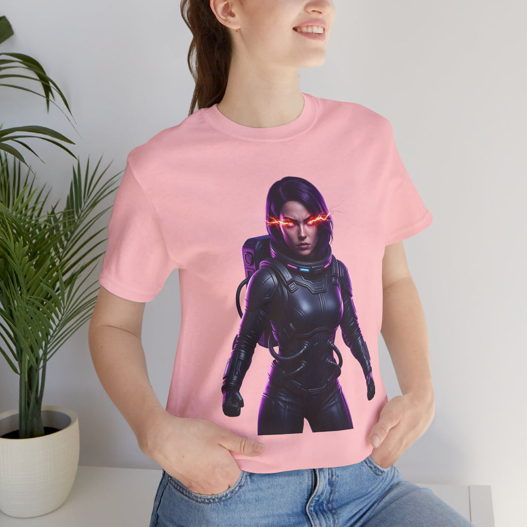 "Hyper-Nova: Red Flare Cyber-Empress Gaming Tee"