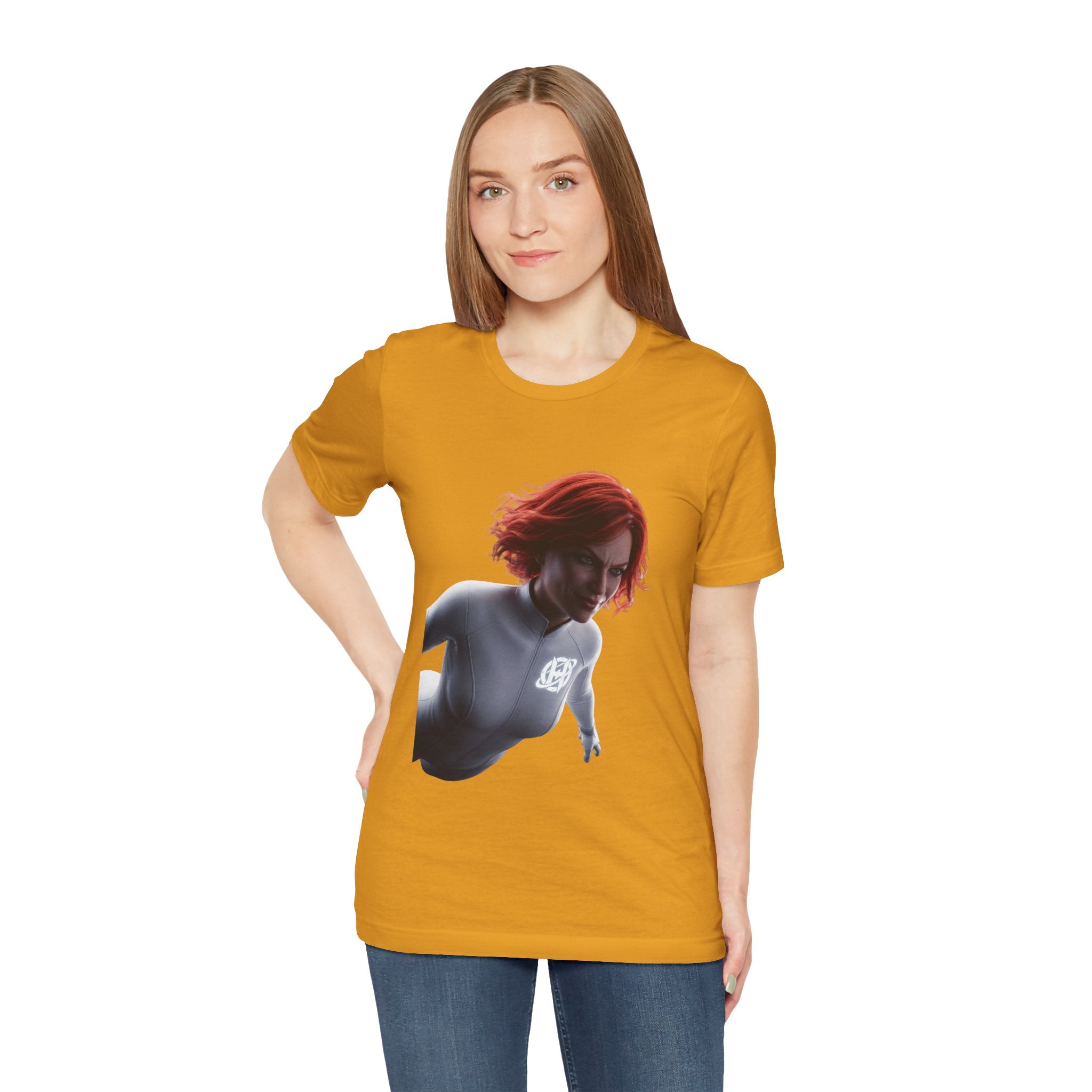 Superhero Flight T-Shirt — Red-Haired Flying Hero Graphic Tee