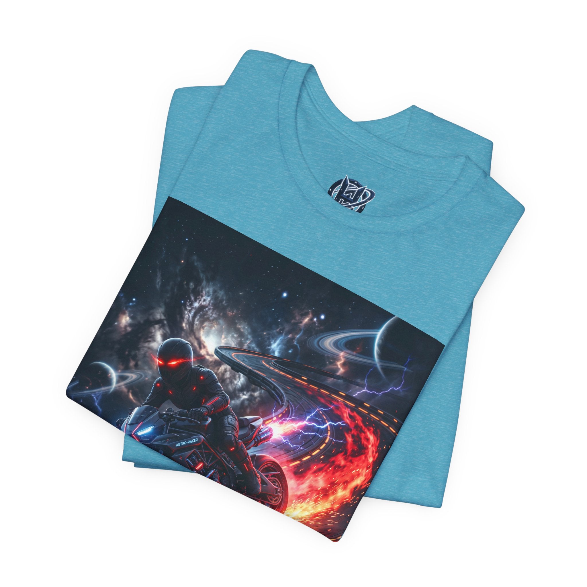 "Nitro-Void: Galactic Cyber-Rider Racing Tee"