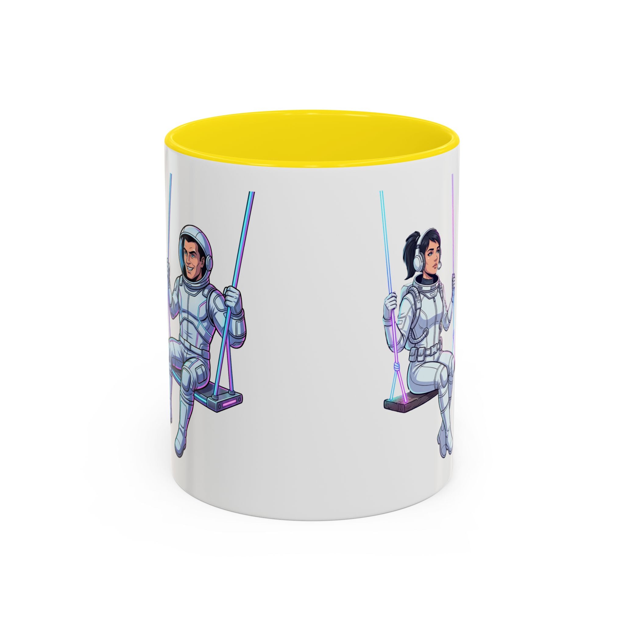 "Galactic Soulmates: Matching Astronaut Couple Mug Set"