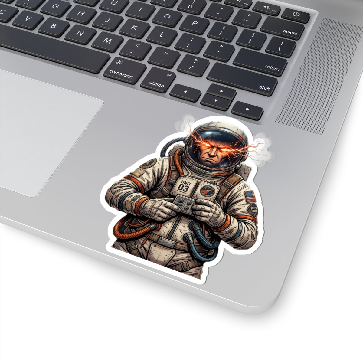 "Hyper-Charge: Red Flare Astronaut Gaming Sticker"