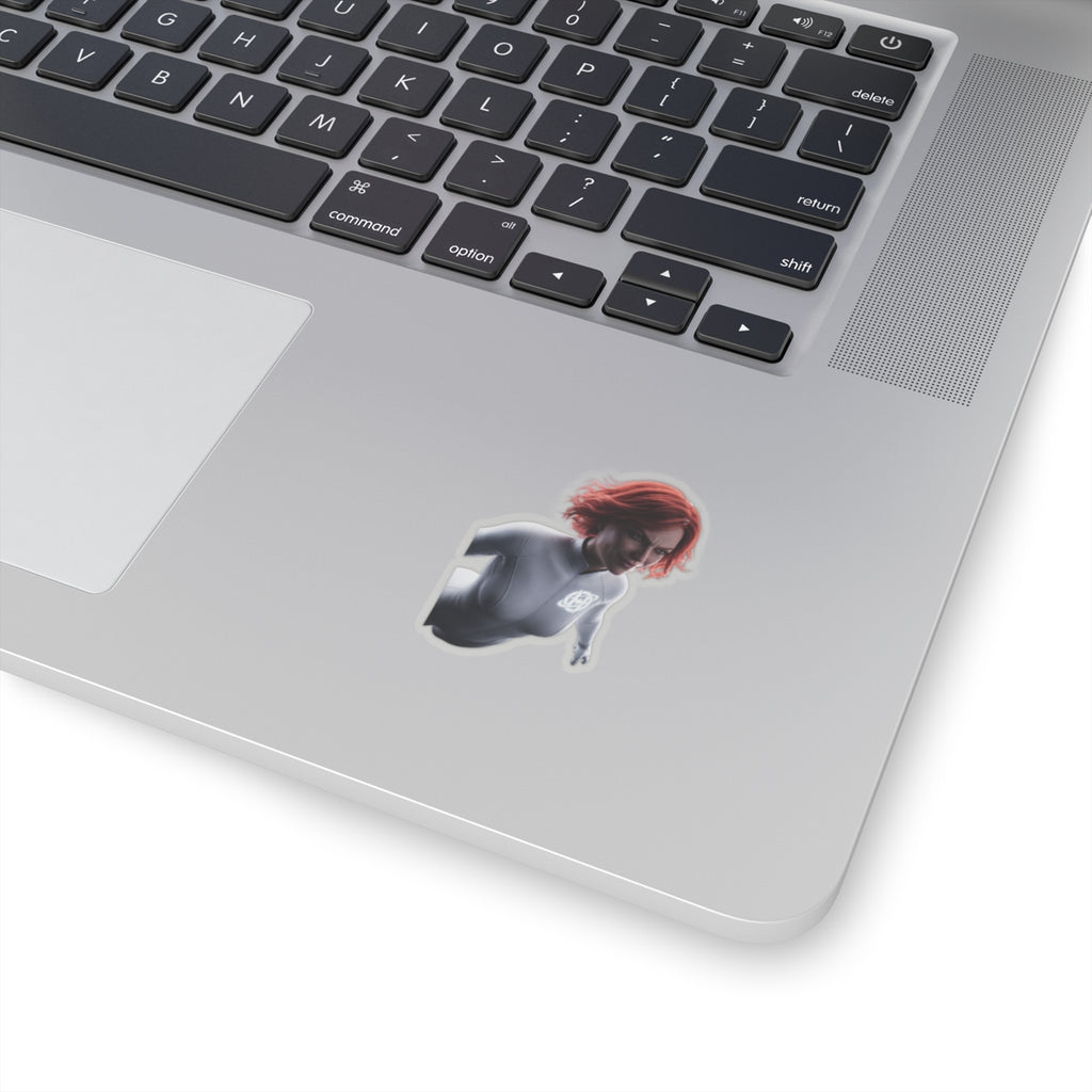 Red-Haired Hero Kiss-Cut Sticker — Action Pose Laptop Decal