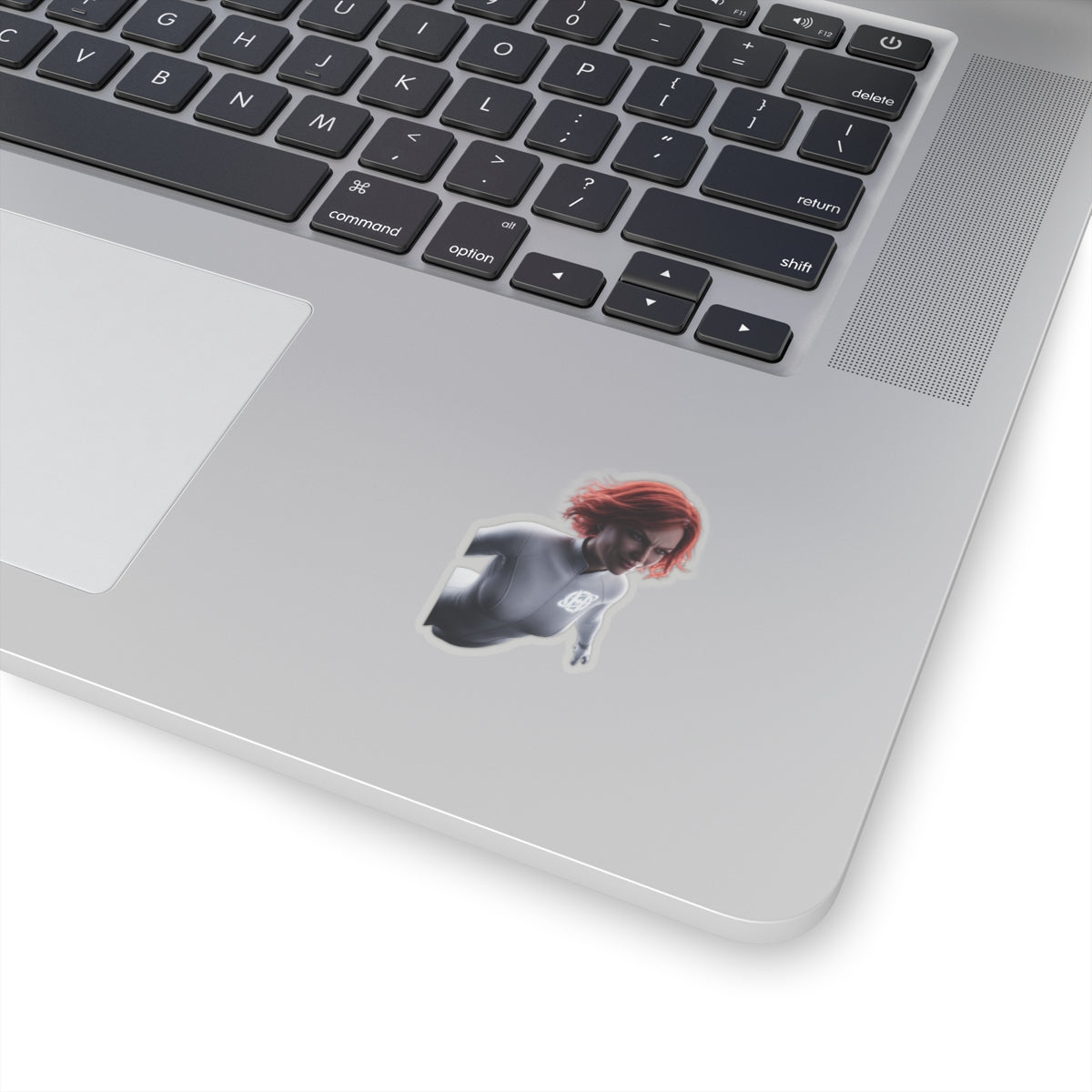 Red-Haired Hero Kiss-Cut Sticker — Action Pose Laptop Decal