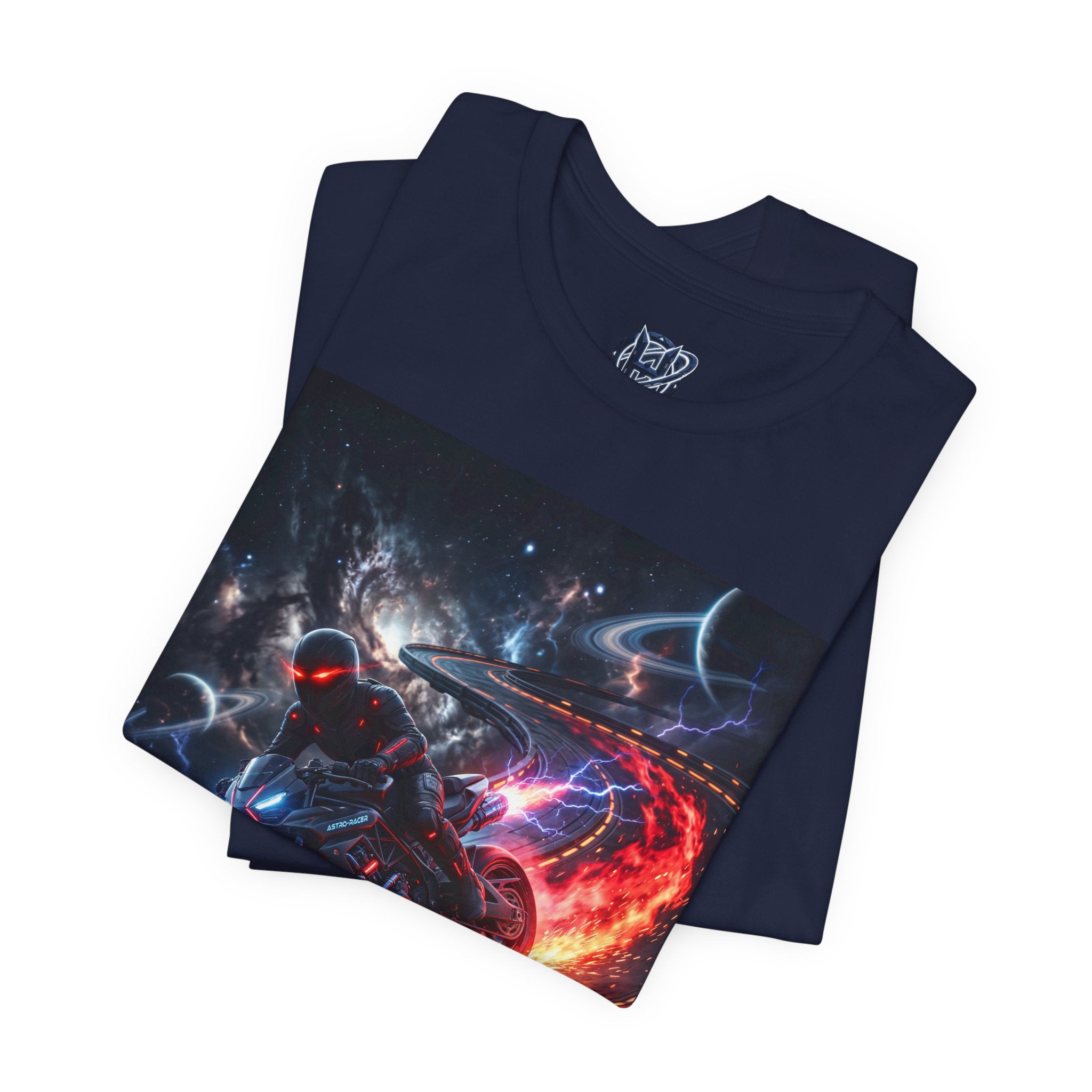 "Nitro-Void: Galactic Cyber-Rider Racing Tee"