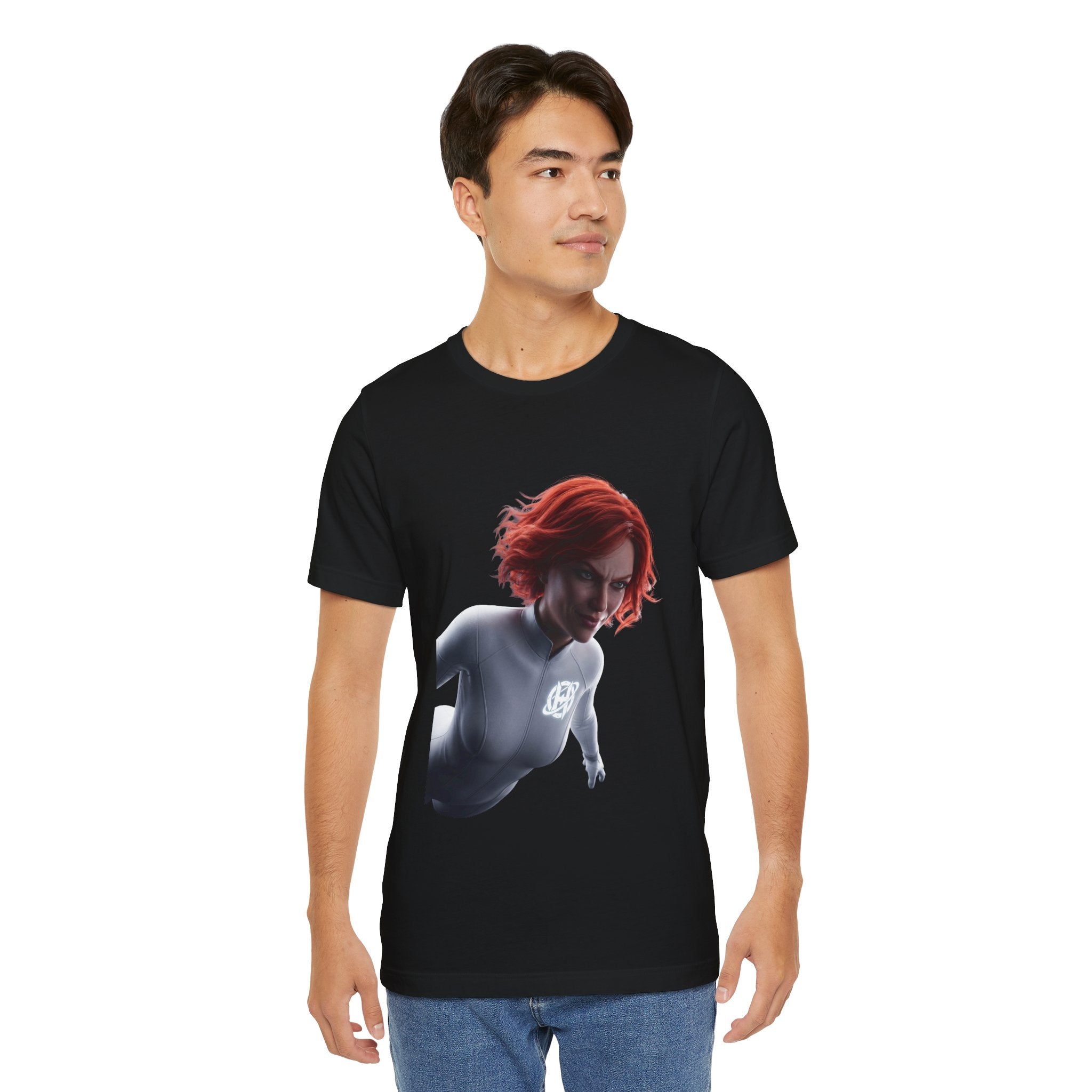Superhero Flight T-Shirt — Red-Haired Flying Hero Graphic Tee