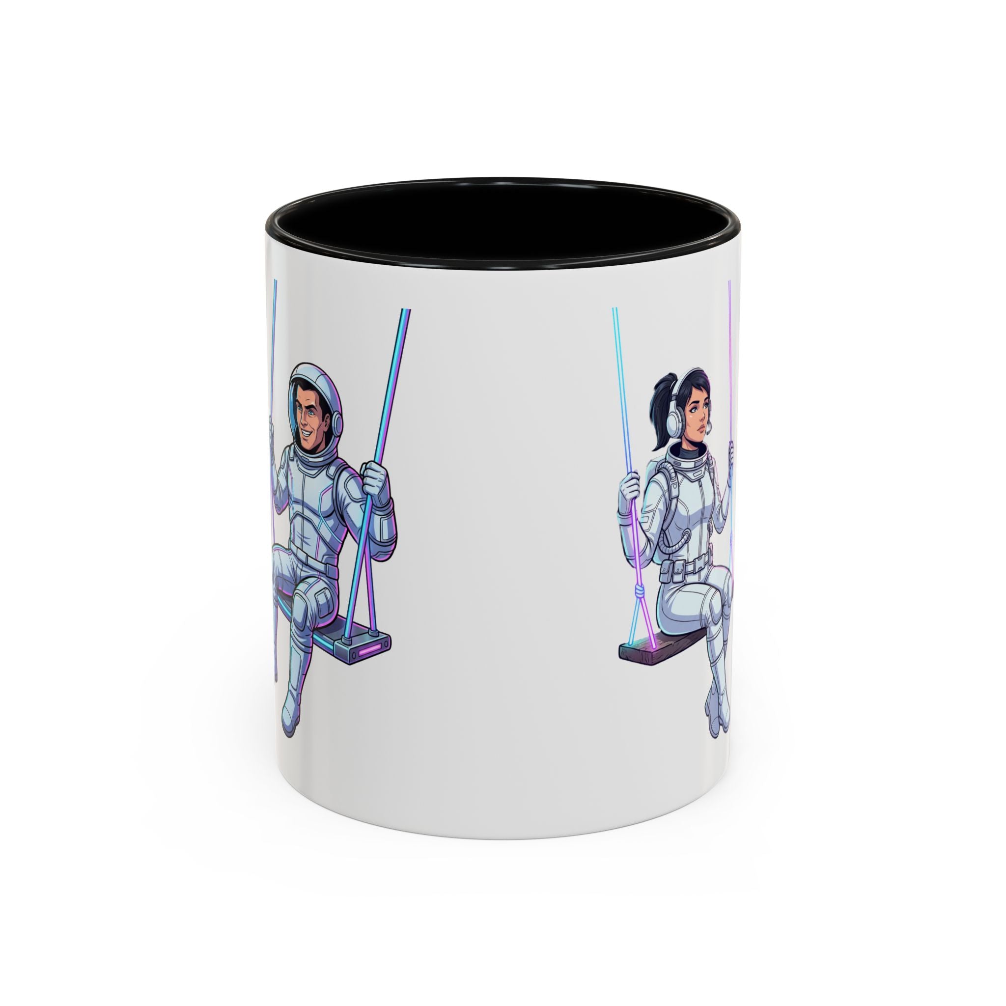 "Galactic Soulmates: Matching Astronaut Couple Mug Set"