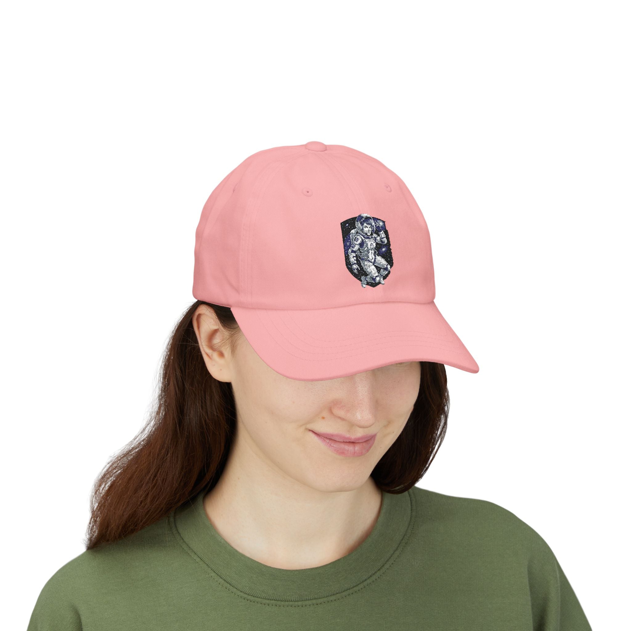 "Celestial Empress: Premium Female Astronaut Embroidered Cap"