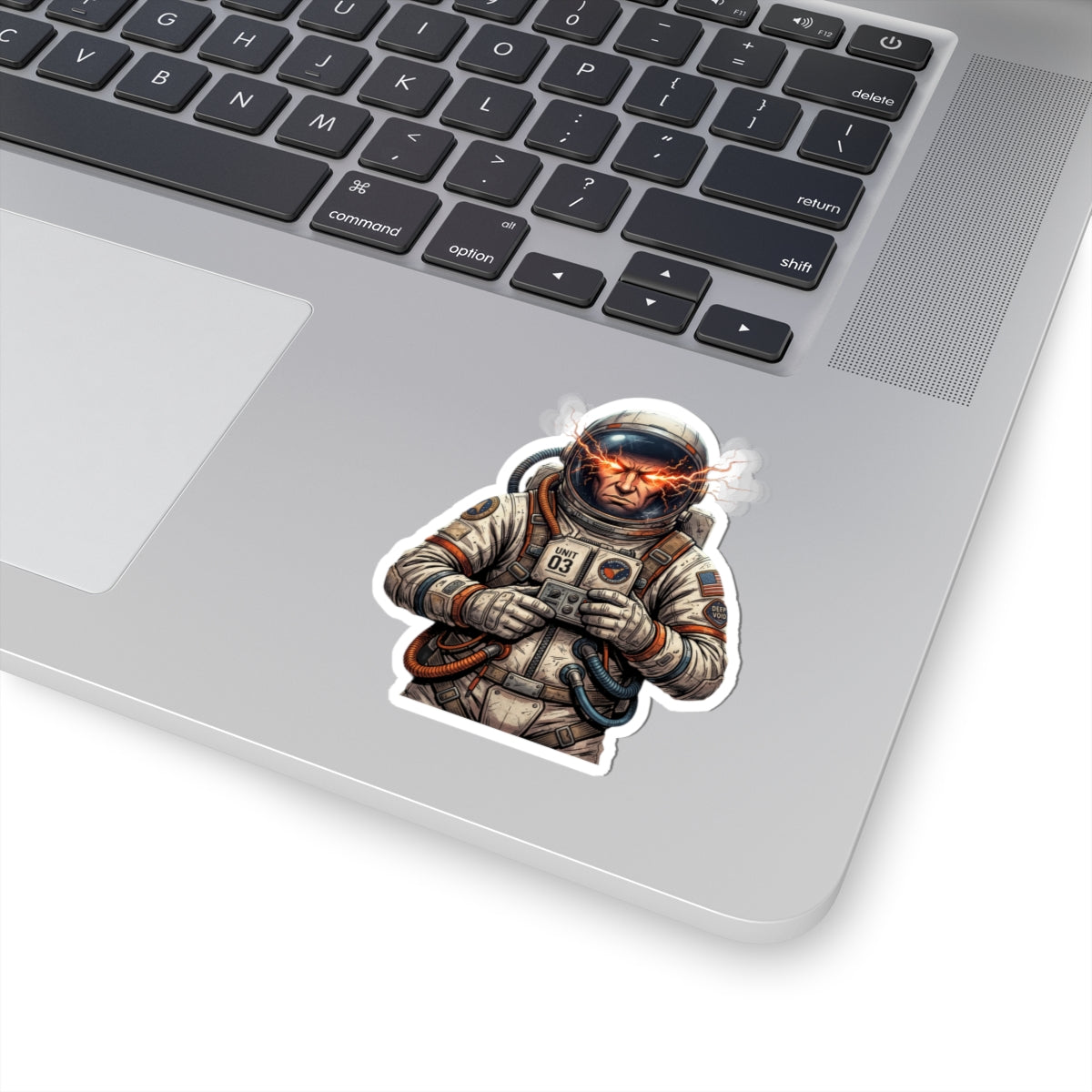 "Hyper-Charge: Red Flare Astronaut Gaming Sticker"