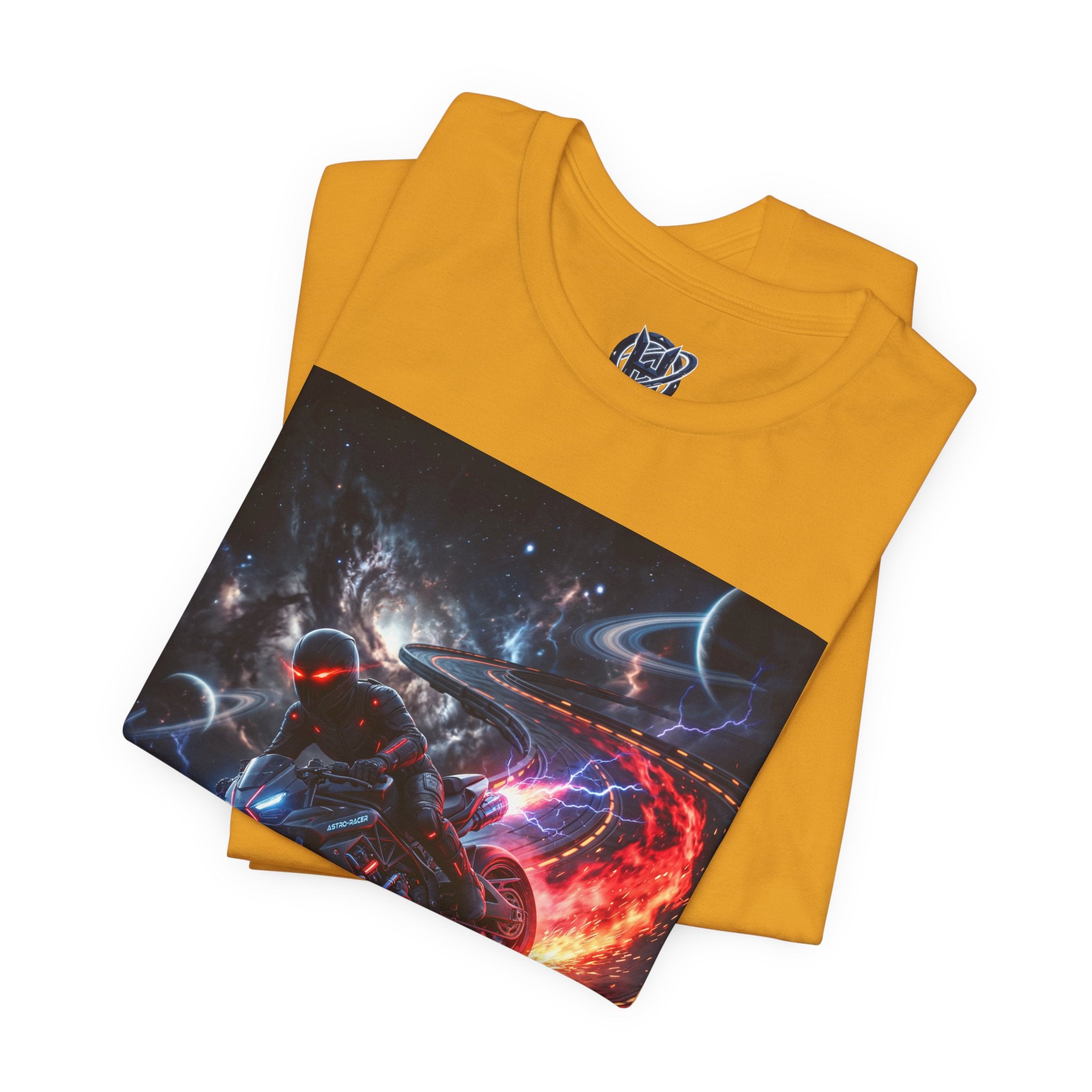 "Nitro-Void: Galactic Cyber-Rider Racing Tee"