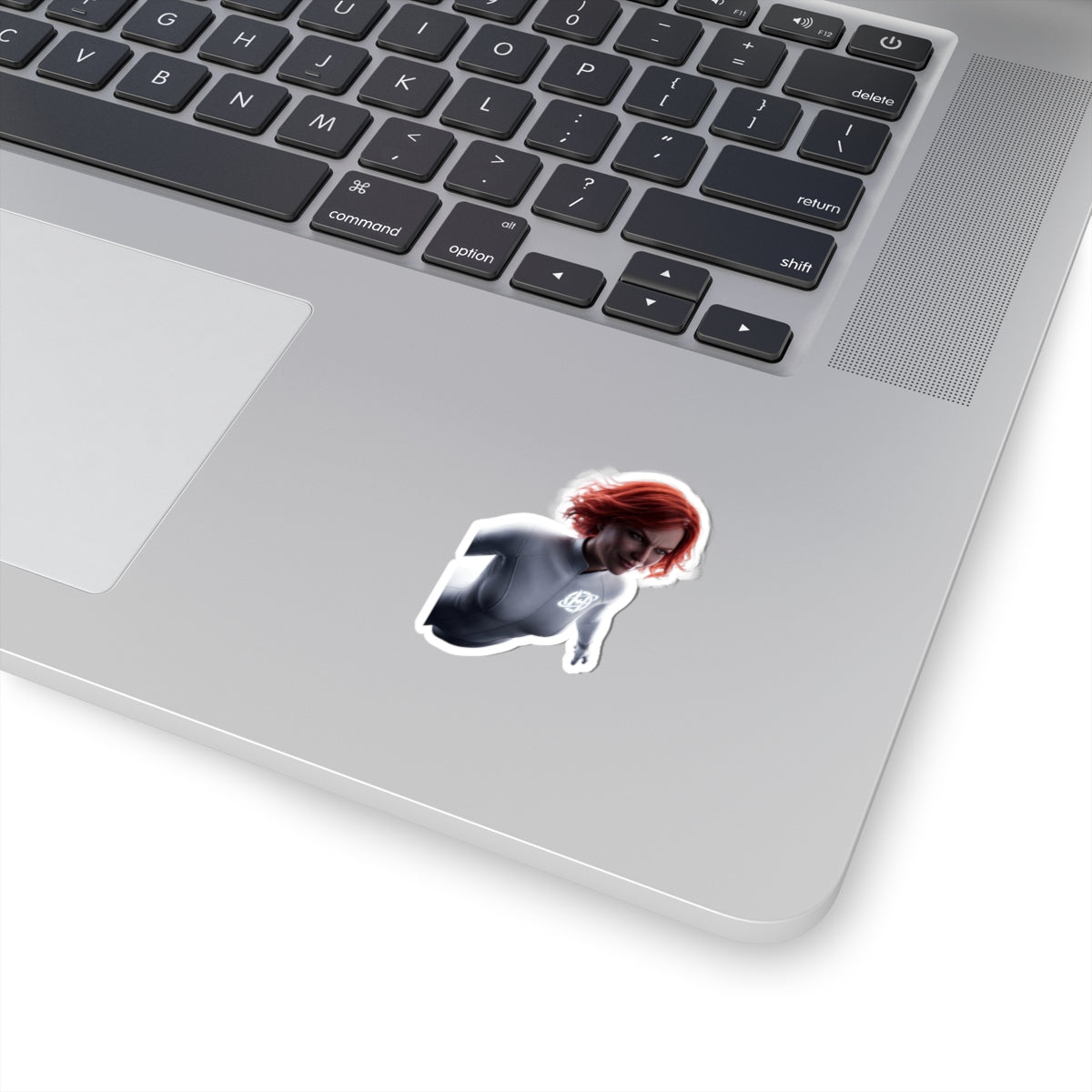 Red-Haired Hero Kiss-Cut Sticker — Action Pose Laptop Decal
