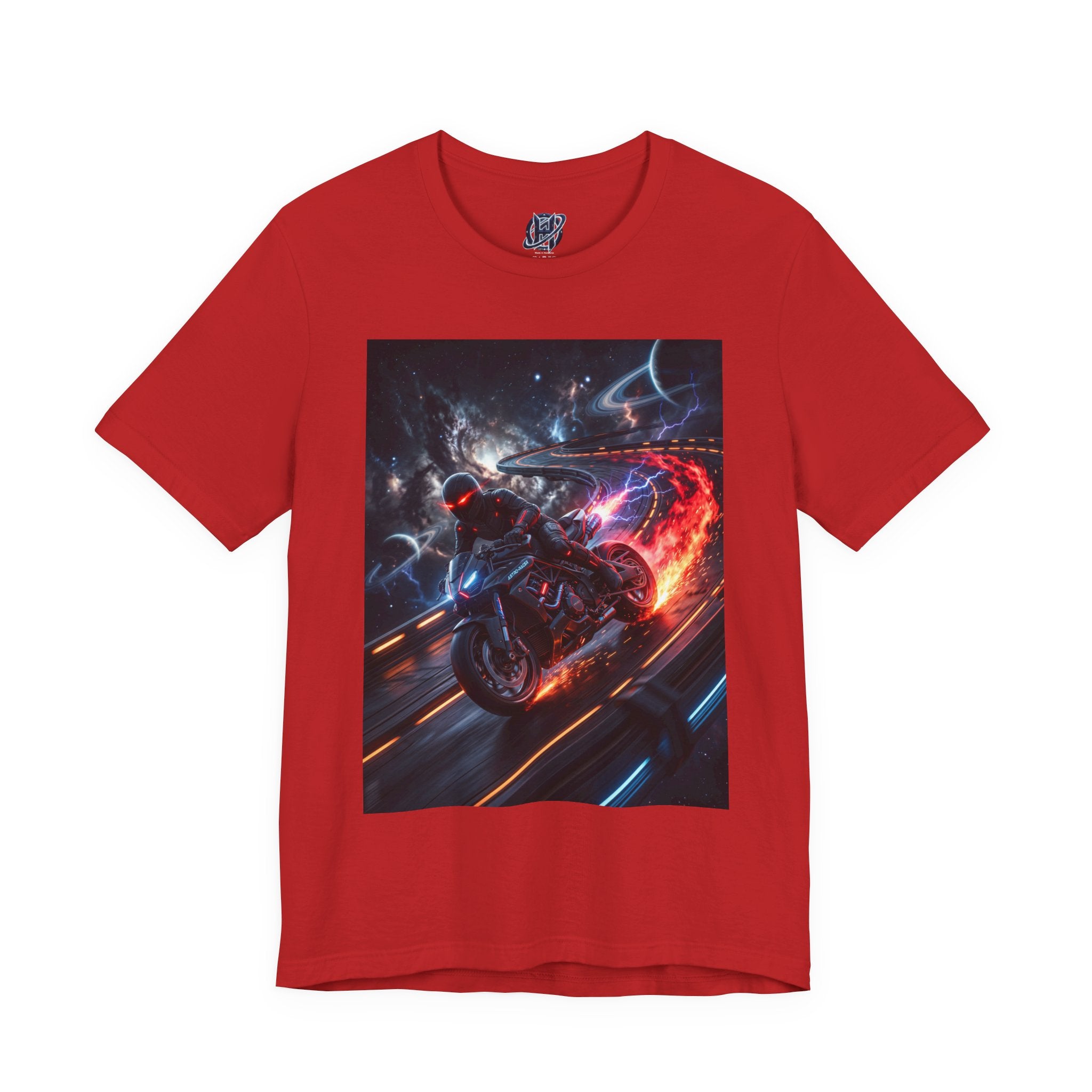 "Nitro-Void: Galactic Cyber-Rider Racing Tee"
