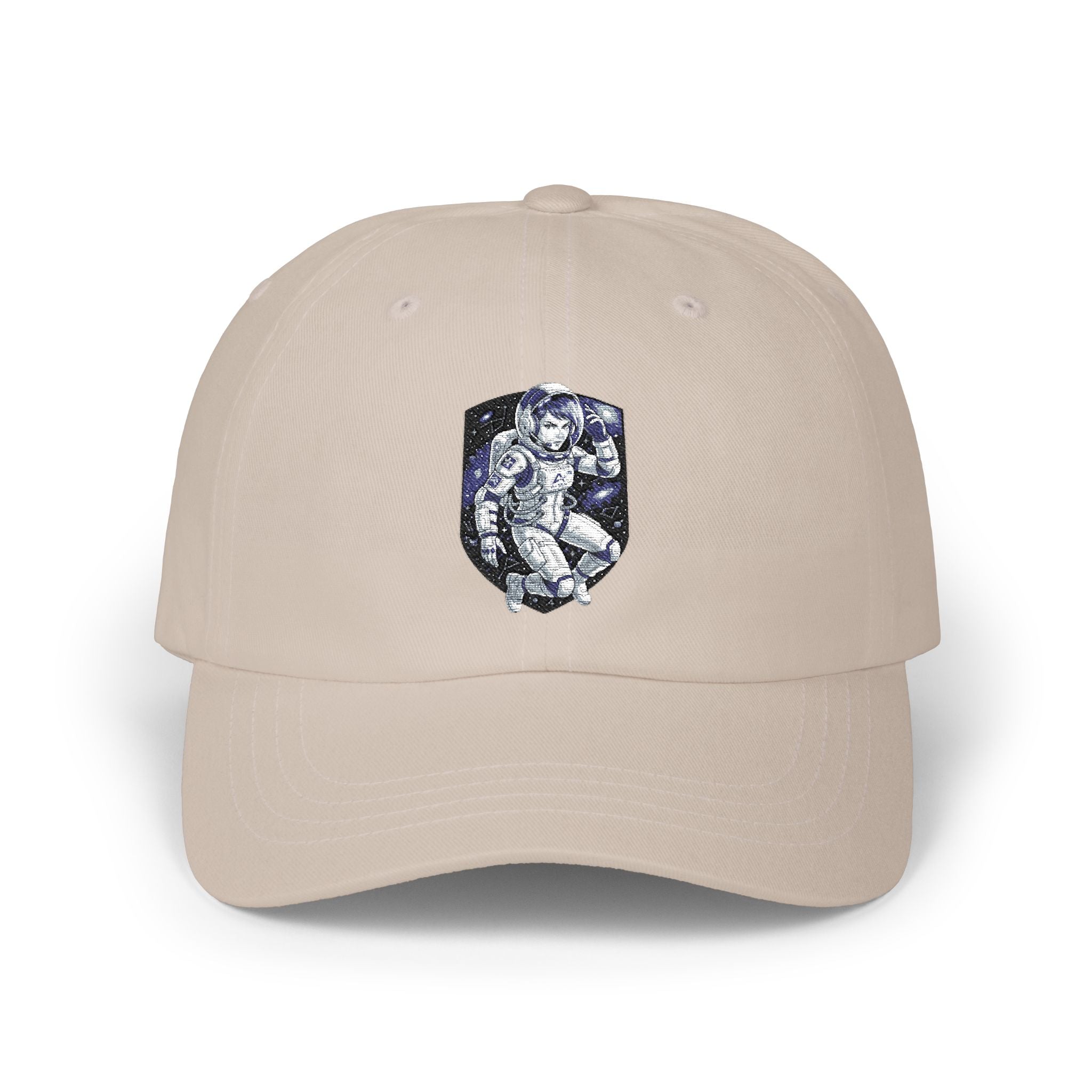 "Celestial Empress: Premium Female Astronaut Embroidered Cap"