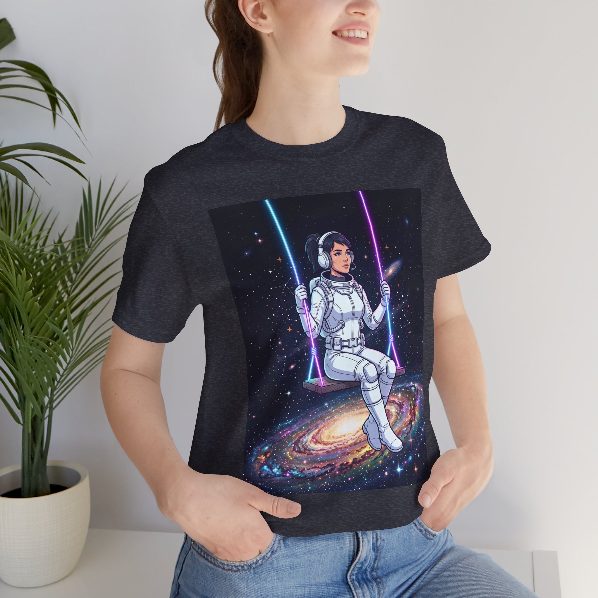 Astronaut on Galaxy Swing T‑Shirt