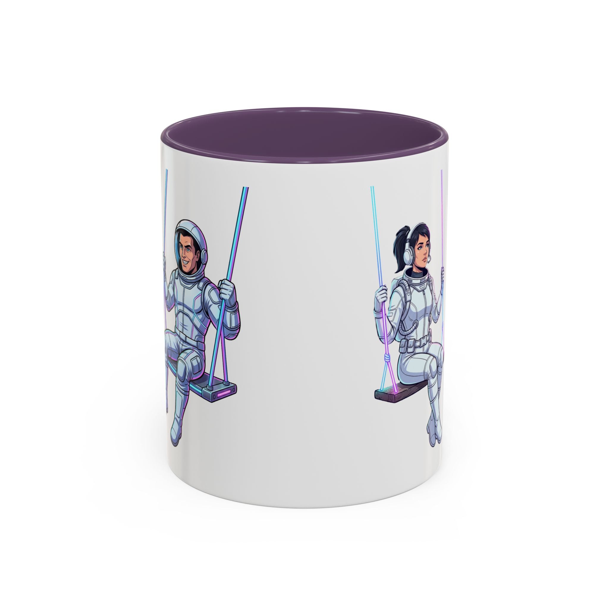 "Galactic Soulmates: Matching Astronaut Couple Mug Set"