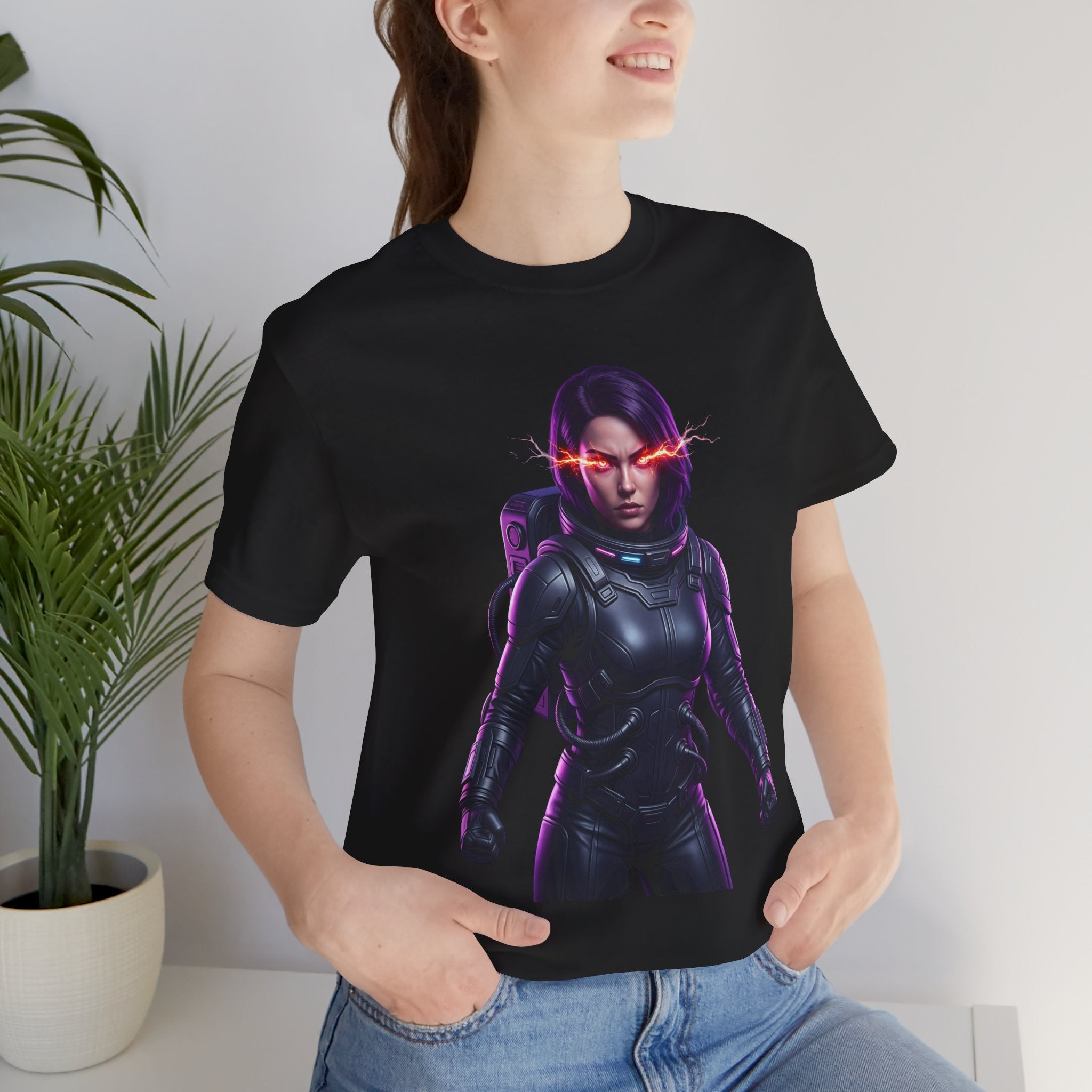 "Hyper-Nova: Red Flare Cyber-Empress Gaming Tee"